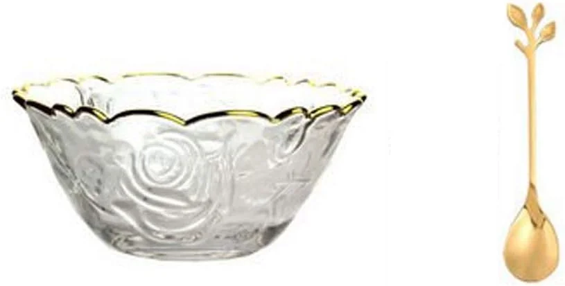 کاسه های COKYIS برای آشپزخانه، کاسه دسر، کاسه شیشه ای پنوم پن، بشقاب کاسه شیشه ای کریستالی گرد (رنگ: 2)