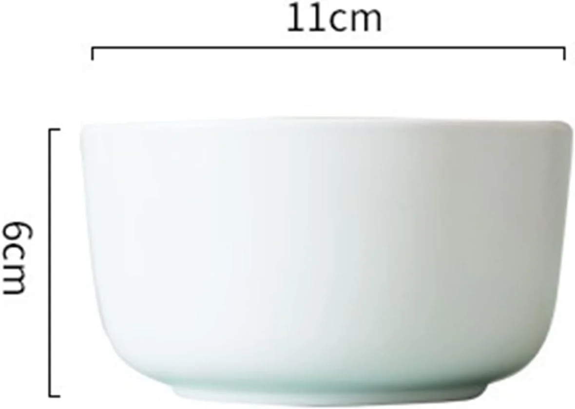 کاسه های سرامیکی آشپزخانه COKYIS، کاسه برنج سرامیکی تکه ای، کاسه نودل خانگی با طرح خلاقانه، کاسه فرنی، کاسه دسر، یک عدد (رنگ: Hortel)