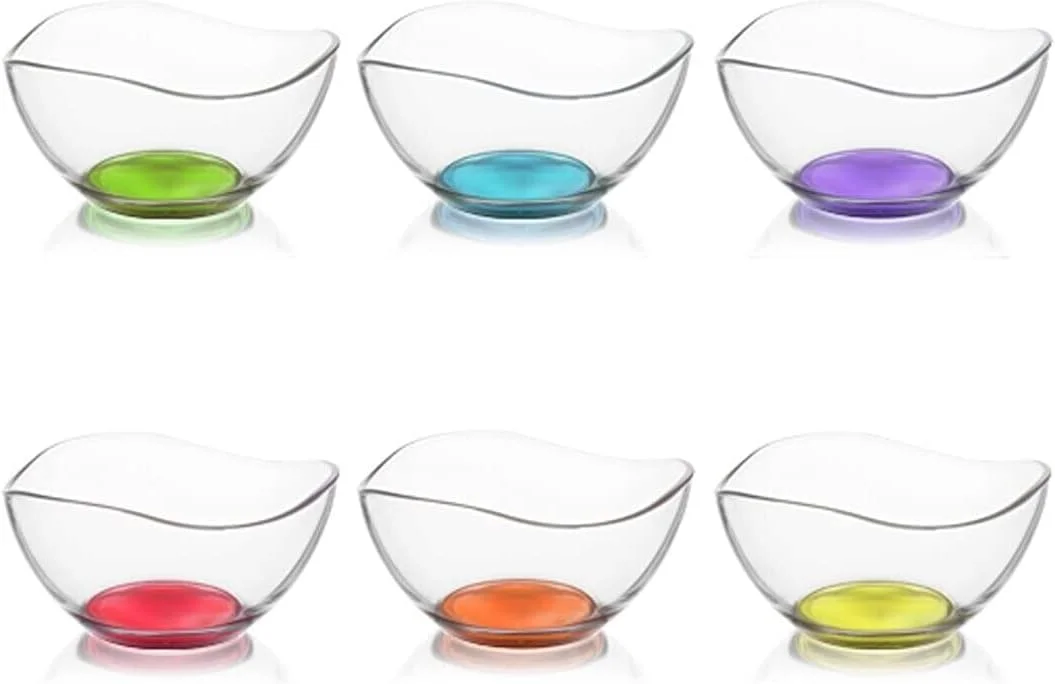 ست 6 عددی کاسه شیشه ای رنگی ویرا، کاسه دسر، پیش غذا، پایه های رنگی ست 6 عددی کاسه شیشه ای رنگی ویرا، کاسه دسر، پیش غذا، پایه های رنگی