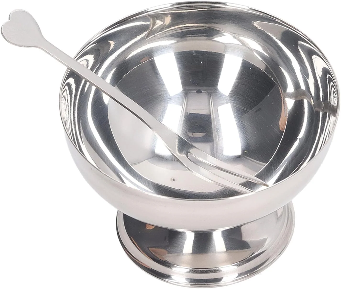 ست کاسه بستنی خوری Cryfokt با چنگال، کاسه های دسر استیل ضد زنگ برای پودینگ، سالاد، ترایفل، کاسه سوپ با تمیز کردن آسان برای خانه، هتل، رستوران (150 میلی لیتر)