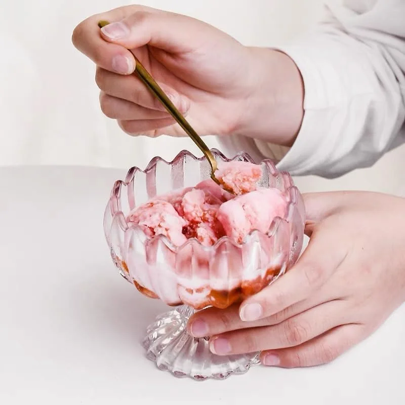 ظرف بستنی دلی گلس، جام بستنی خوری 6 عددی، ظرفیت 120 میلی لیتر، شفاف، BQL026