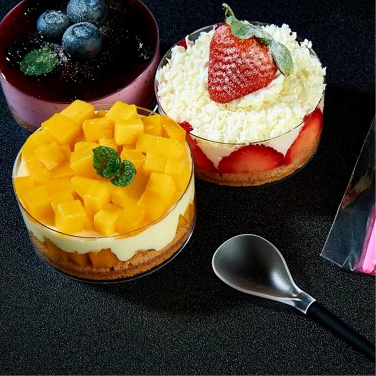 ظروف دسر DHXYZM، 140 میلی لیتر، ظروف پلاستیکی یکبار مصرف، کاسه دسر برای مهمانی و عروسی، 10 عدد، مناسب برای پذیرایی عروسی (رنگ: شفاف، اندازه: یک سایز)