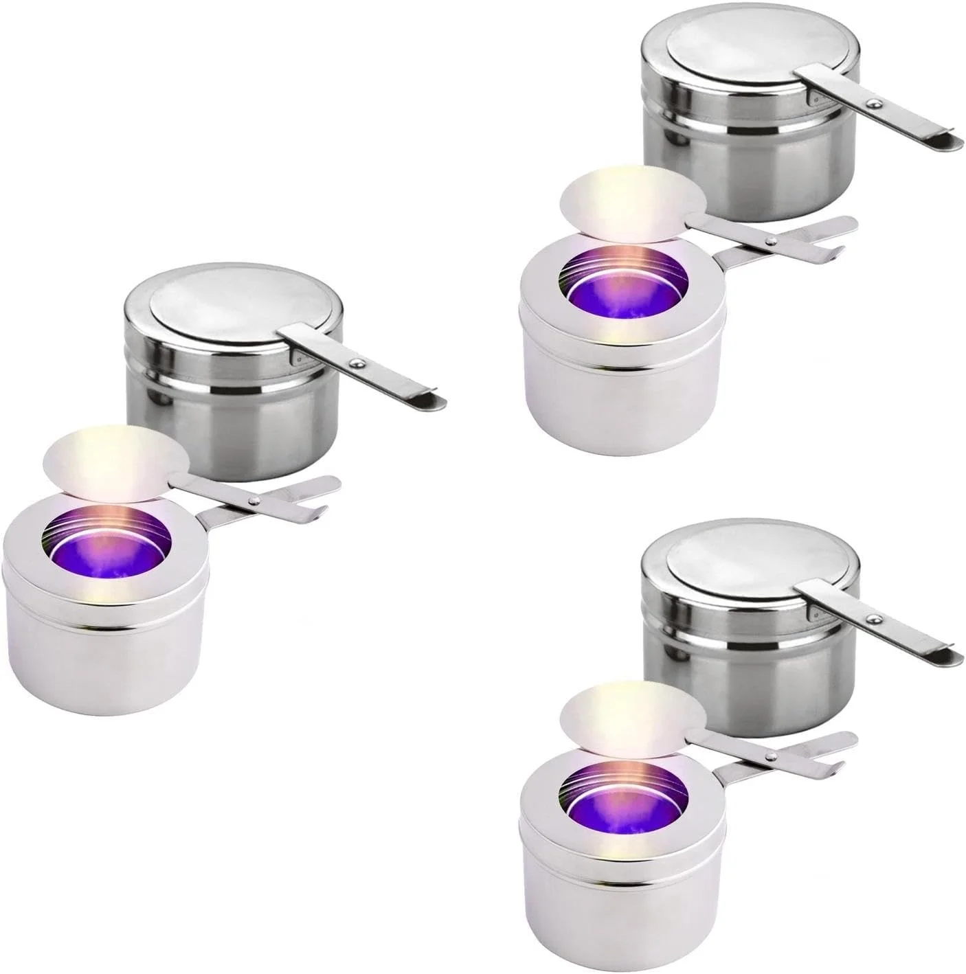 DOITOOL نگهدارنده قوطی سوخت استیل ضد زنگ 6 عددی - قوطی سوخت ظرف گرم کننده غذا - نگهدارنده سوخت گرد با پوشش برای گرم کننده های بوفه DOITOOL نگهدارنده قوطی سوخت استیل ضد زنگ 6 عددی - قوطی سوخت ظرف گرم کننده غذا - نگهدارنده سوخت گرد با پوشش برای گرم کننده های بوفه