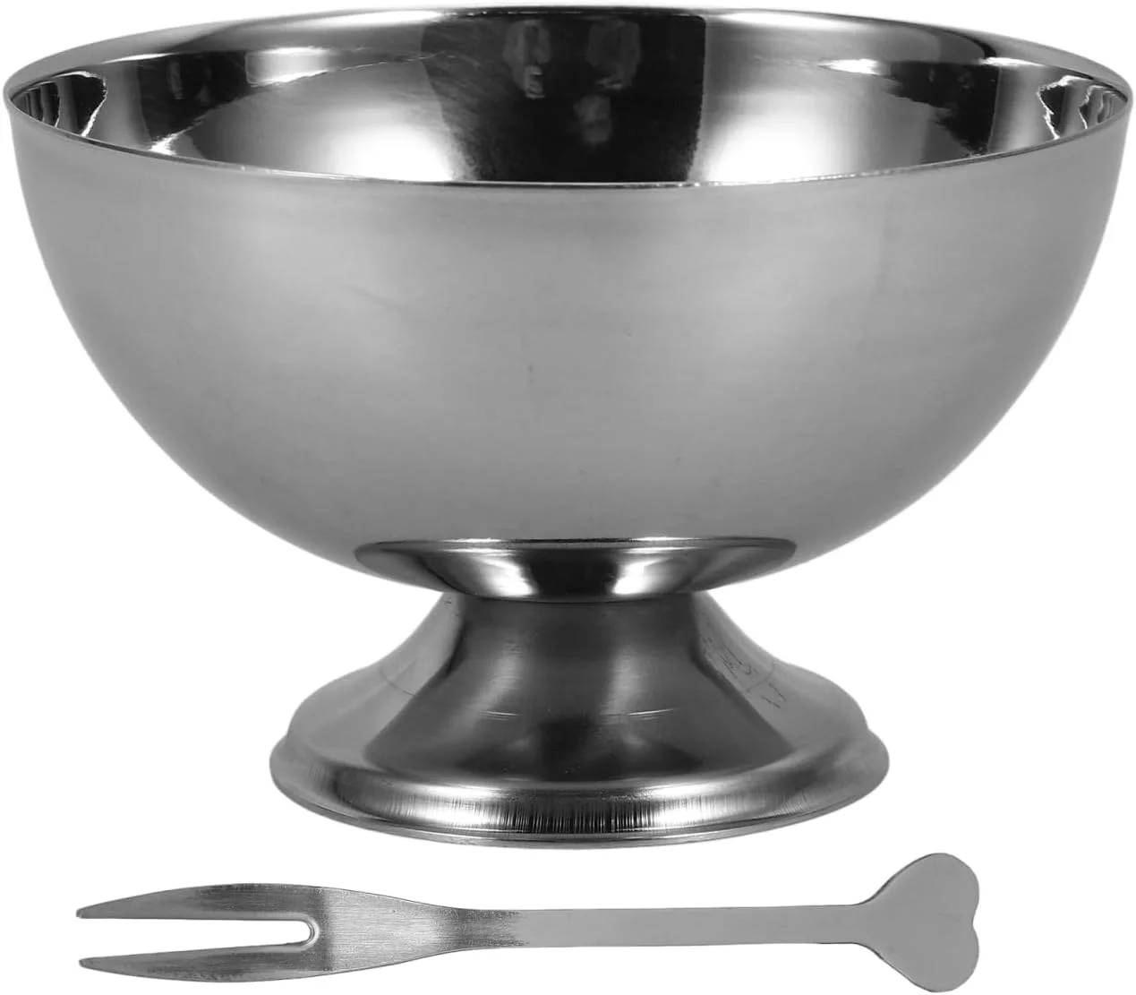 DOITOOL فنجان بستنی استیل ضد زنگ، کاسه های بستنی فلزی کاسه های دسر فنجان کاسه های سس کاسه های کوچک گرد پایه دار ماست میان وعده فنجان های میوه ای برای بستنی پارفه پودینگ، 10.7X10.7X6.2CM