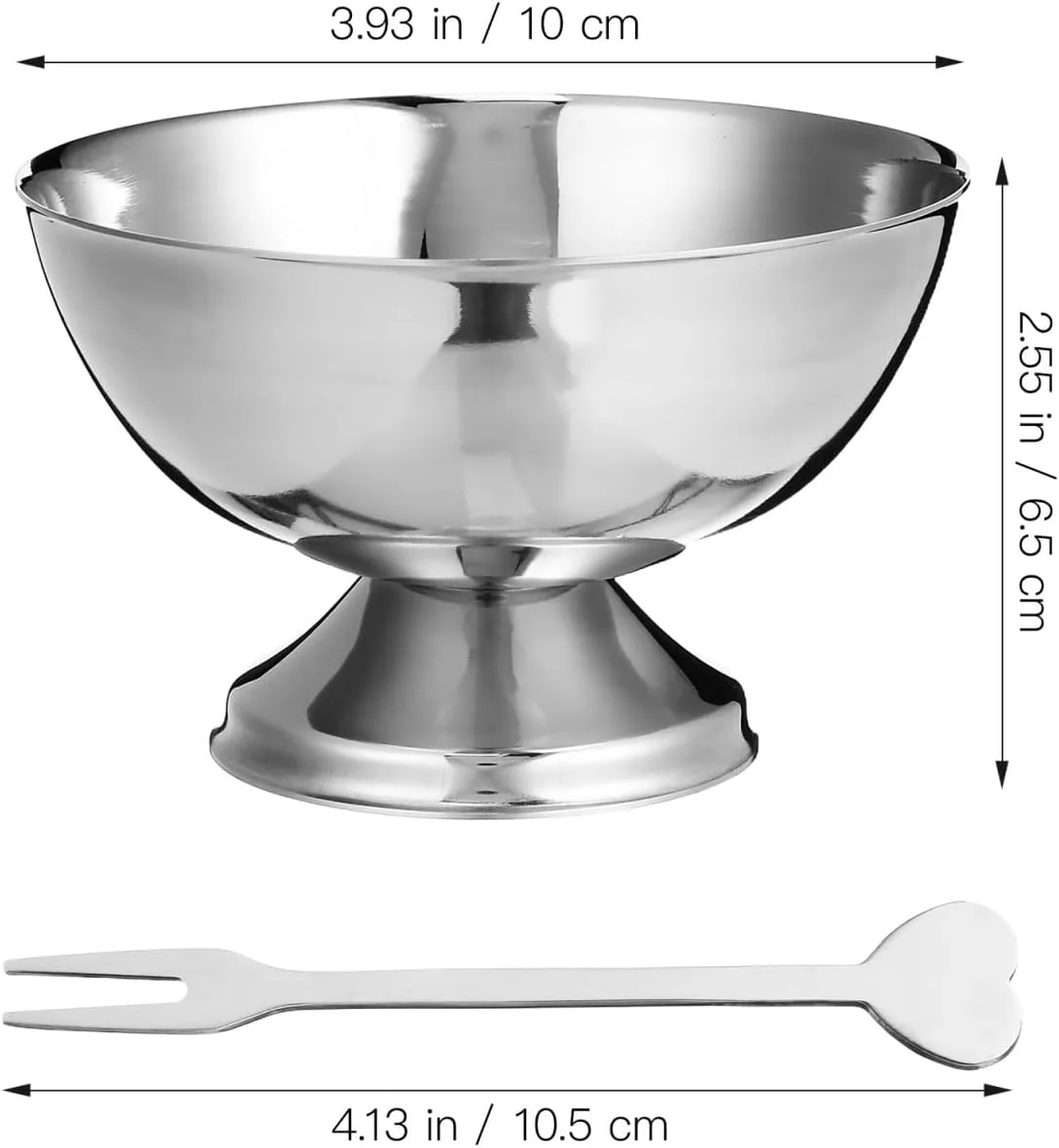 DOITOOL 3 عدد کاسه بستنی استیل ضد زنگ، فنجان های بستنی فلزی کاسه های سالاد قابل استفاده مجدد کاسه های دسر فنجان های میوه پایه دار گرد برای دسر بستنی میوه ای پودینگ، 10X10X6.5CM DOITOOL 3 عدد کاسه بستنی استیل ضد زنگ، فنجان های بستنی فلزی کاسه های سالاد قابل استفاده مجدد کاسه های دسر فنجان های میوه پایه دار گرد برای دسر بستنی میوه ای پودینگ، 10X10X6.5CM