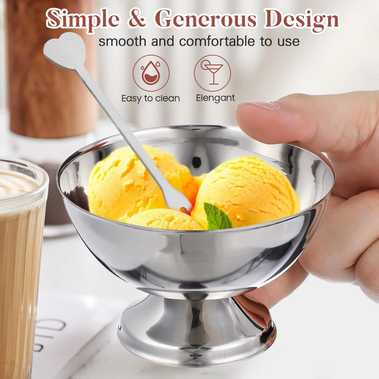 DOITOOL 3 عدد کاسه بستنی استیل ضد زنگ، فنجان های بستنی فلزی کاسه های سالاد قابل استفاده مجدد کاسه های دسر فنجان های میوه پایه دار گرد برای دسر بستنی میوه ای پودینگ، 10X10X6.5CM DOITOOL 3 عدد کاسه بستنی استیل ضد زنگ، فنجان های بستنی فلزی کاسه های سالاد قابل استفاده مجدد کاسه های دسر فنجان های میوه پایه دار گرد برای دسر بستنی میوه ای پودینگ، 10X10X6.5CM