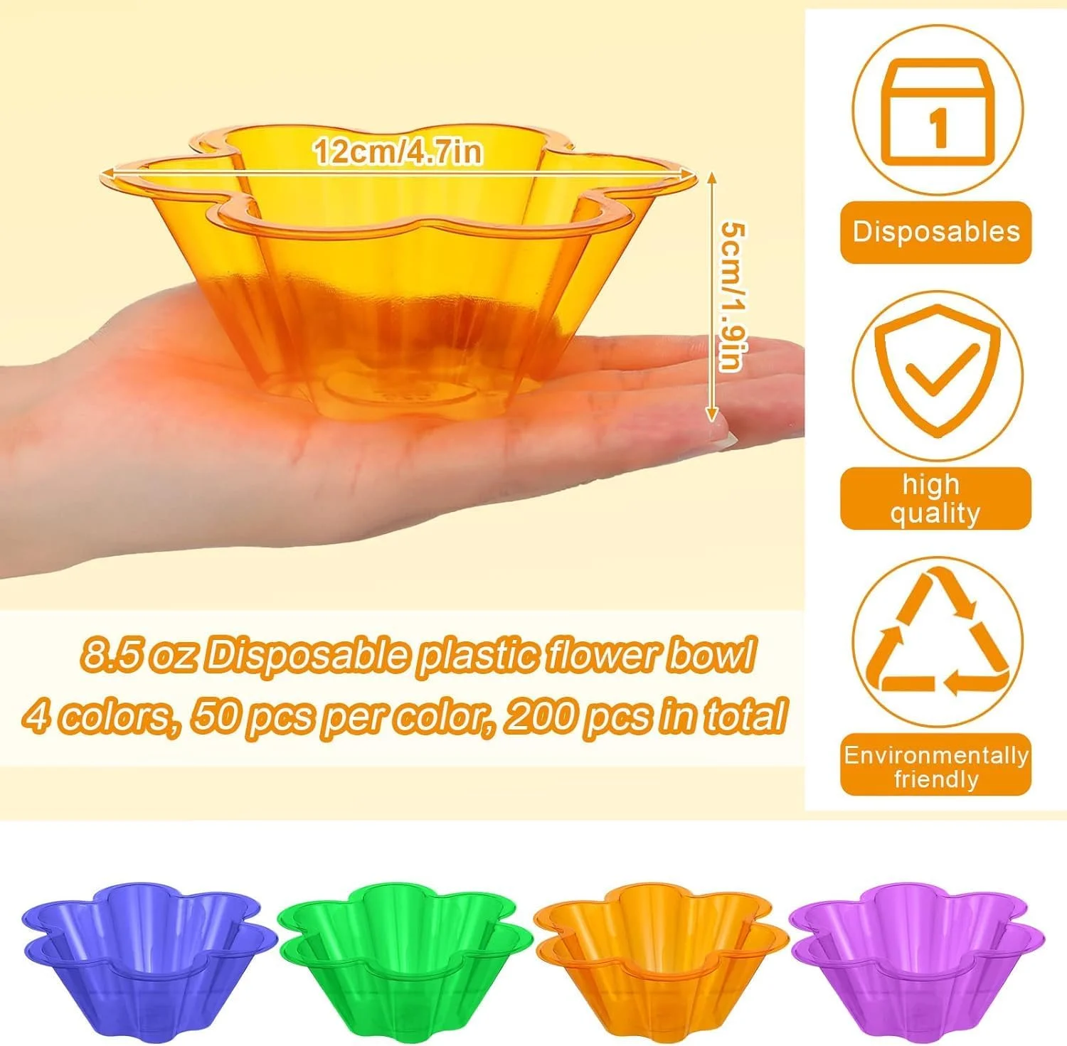 ظروف بستنی پلاستیکی، 200 عدد فنجان دسر 250 میلی لیتری، ظروف یکبار مصرف رنگارنگ به شکل گل برای پودینگ، میوه، ترافل، ظروف تست، برای سرو پیش غذاهای شکلاتی، نمونه برداری در مهمانی (4 رنگ * 50) ظروف بستنی پلاستیکی، 200 عدد فنجان دسر 250 میلی لیتری، ظروف یکبار مصرف رنگارنگ به شکل گل برای پودینگ، میوه، ترافل، ظروف تست، برای سرو پیش غذاهای شکلاتی، نمونه برداری در مهمانی (4 رنگ * 50)