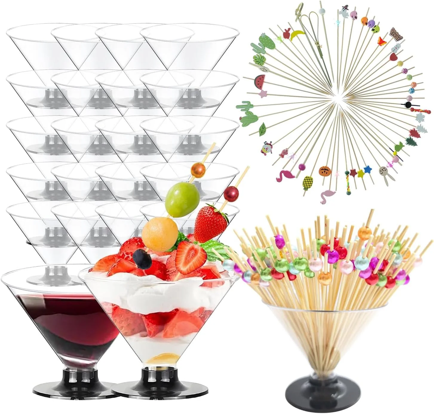 25 عدد لیوان پلاستیکی یکبار مصرف، فنجان دسر 150 میلی لیتری به همراه 100 عدد چوب بامبو، کاسه دسر چند منظوره سازگار با محیط زیست برای بستنی، کیک، پارفه، ژله، مهمانی و پذیرایی 25 عدد لیوان پلاستیکی یکبار مصرف، فنجان دسر 150 میلی لیتری به همراه 100 عدد چوب بامبو، کاسه دسر چند منظوره سازگار با محیط زیست برای بستنی، کیک، پارفه، ژله، مهمانی و پذیرایی