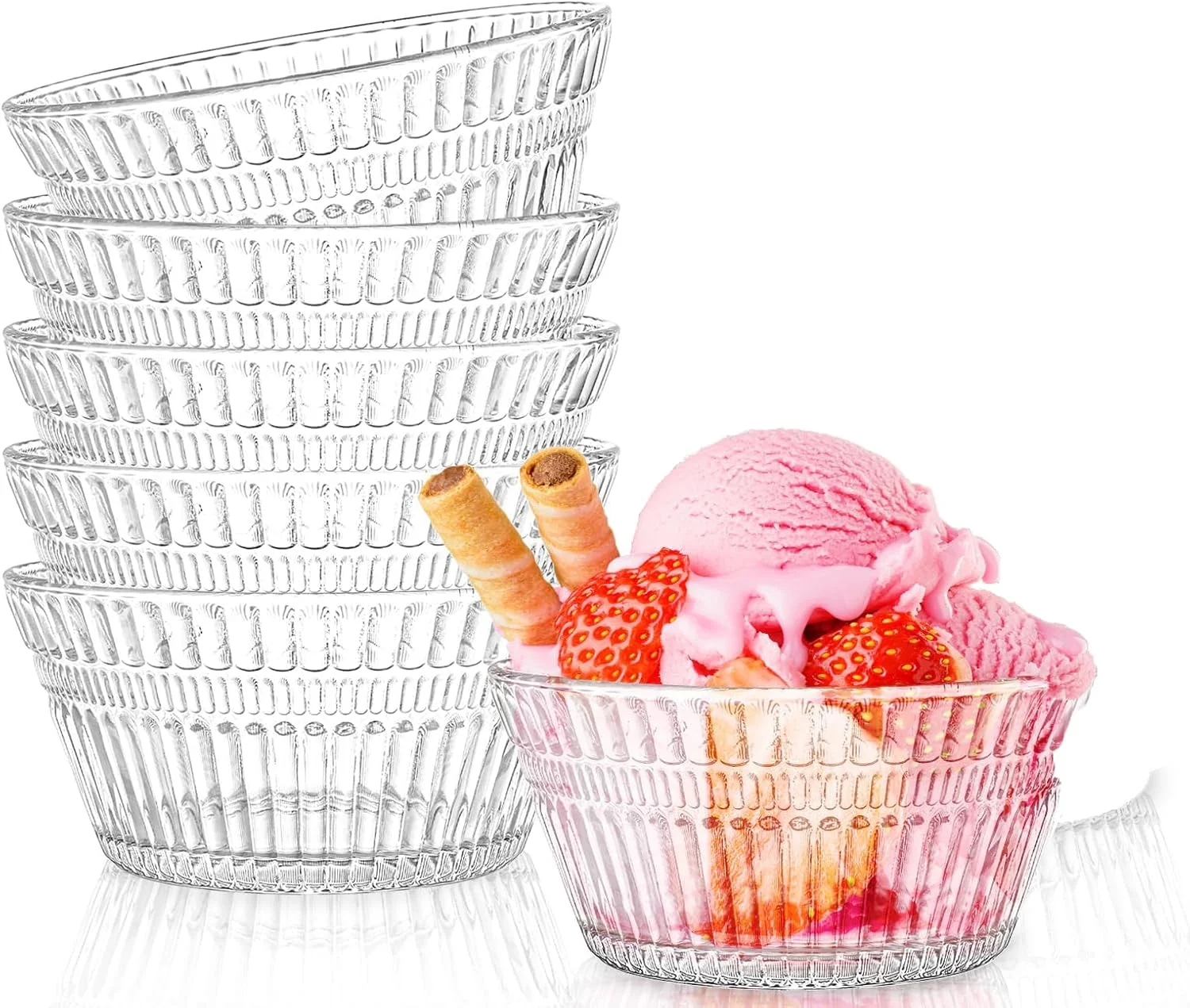 ست 12 عددی کاسه شیشه ای کوچک، کاسه های دسر شیاردار 350 میلی لیتری، فنجان های کاسترد قابل چیدن، برای دسر، بستنی، میوه، سالاد، تنقلات، کوکتل، چاشنی، و مهمانی تعطیلات کریسمس ست 12 عددی کاسه شیشه ای کوچک، کاسه های دسر شیاردار 350 میلی لیتری، فنجان های کاسترد قابل چیدن، برای دسر، بستنی، میوه، سالاد، تنقلات، کوکتل، چاشنی، و مهمانی تعطیلات کریسمس