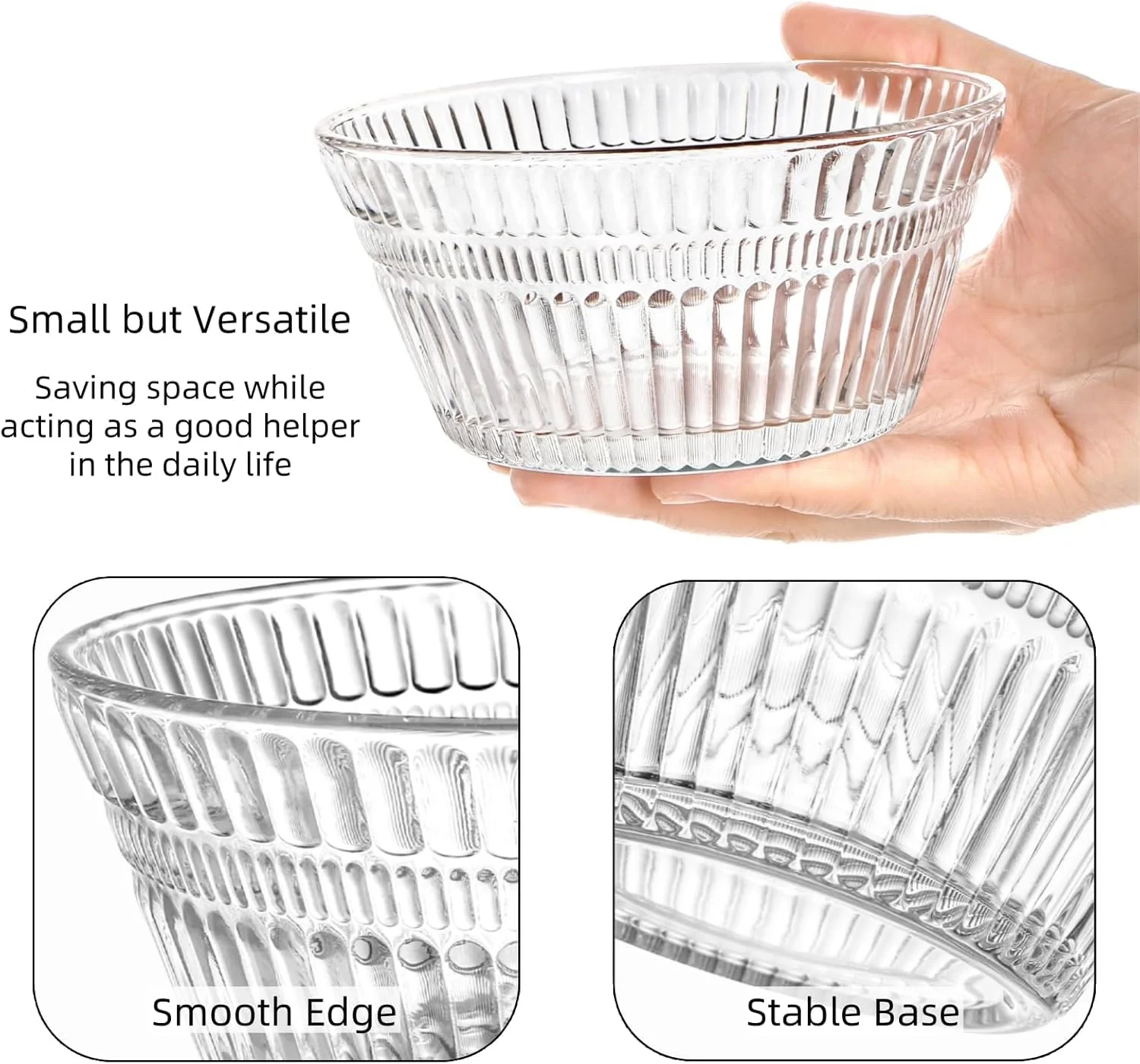 ست 12 عددی کاسه شیشه ای کوچک، کاسه های دسر شیاردار 350 میلی لیتری، فنجان های کاسترد قابل چیدن، برای دسر، بستنی، میوه، سالاد، تنقلات، کوکتل، چاشنی، و مهمانی تعطیلات کریسمس ست 12 عددی کاسه شیشه ای کوچک، کاسه های دسر شیاردار 350 میلی لیتری، فنجان های کاسترد قابل چیدن، برای دسر، بستنی، میوه، سالاد، تنقلات، کوکتل، چاشنی، و مهمانی تعطیلات کریسمس