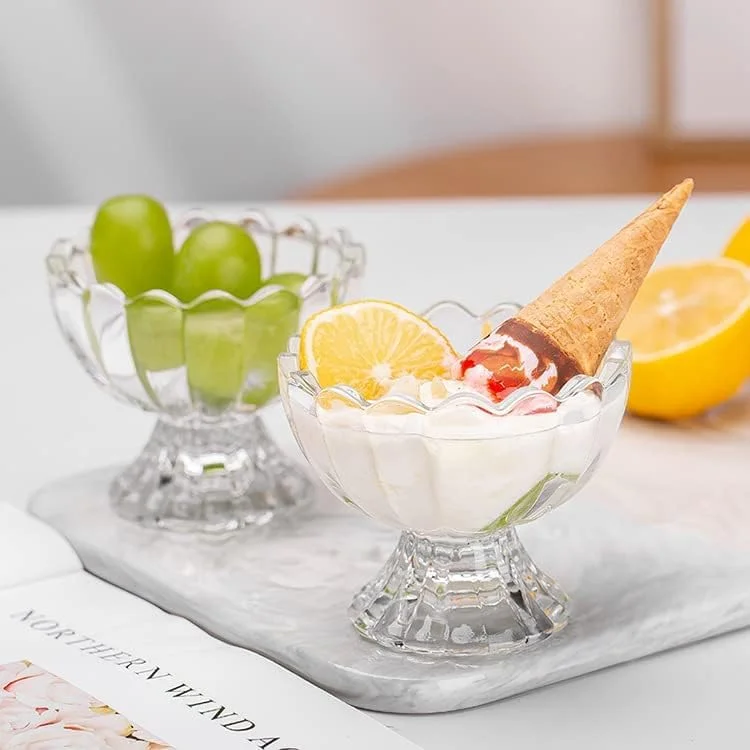 ظروف دسر شیشه ای با قاشق، فنجان های دسر پایه دار 150 میلی لیتری، فنجان های بستنی شیشه ای برای دسر، بستنی، سالاد، کوکتل، چاشنی و ترایفل، ست 6 عددی ظروف دسر شیشه ای با قاشق، فنجان های دسر پایه دار 150 میلی لیتری، فنجان های بستنی شیشه ای برای دسر، بستنی، سالاد، کوکتل، چاشنی و ترایفل، ست 6 عددی