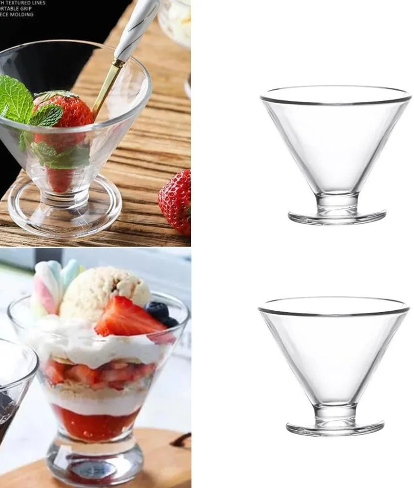 ظروف دسر شیشه ای پایه دار، گیلاس مارتینی بدون پایه، کاسه بستنی خوری مخروطی با پایه سنگین، فنجان شیشه ای پایه دار برای پودینگ، سالاد، میان وعده، میوه، دسر، کوکتل (6 عدد) ظروف دسر شیشه ای پایه دار، گیلاس مارتینی بدون پایه، کاسه بستنی خوری مخروطی با پایه سنگین، فنجان شیشه ای پایه دار برای پودینگ، سالاد، میان وعده، میوه، دسر، کوکتل (6 عدد)