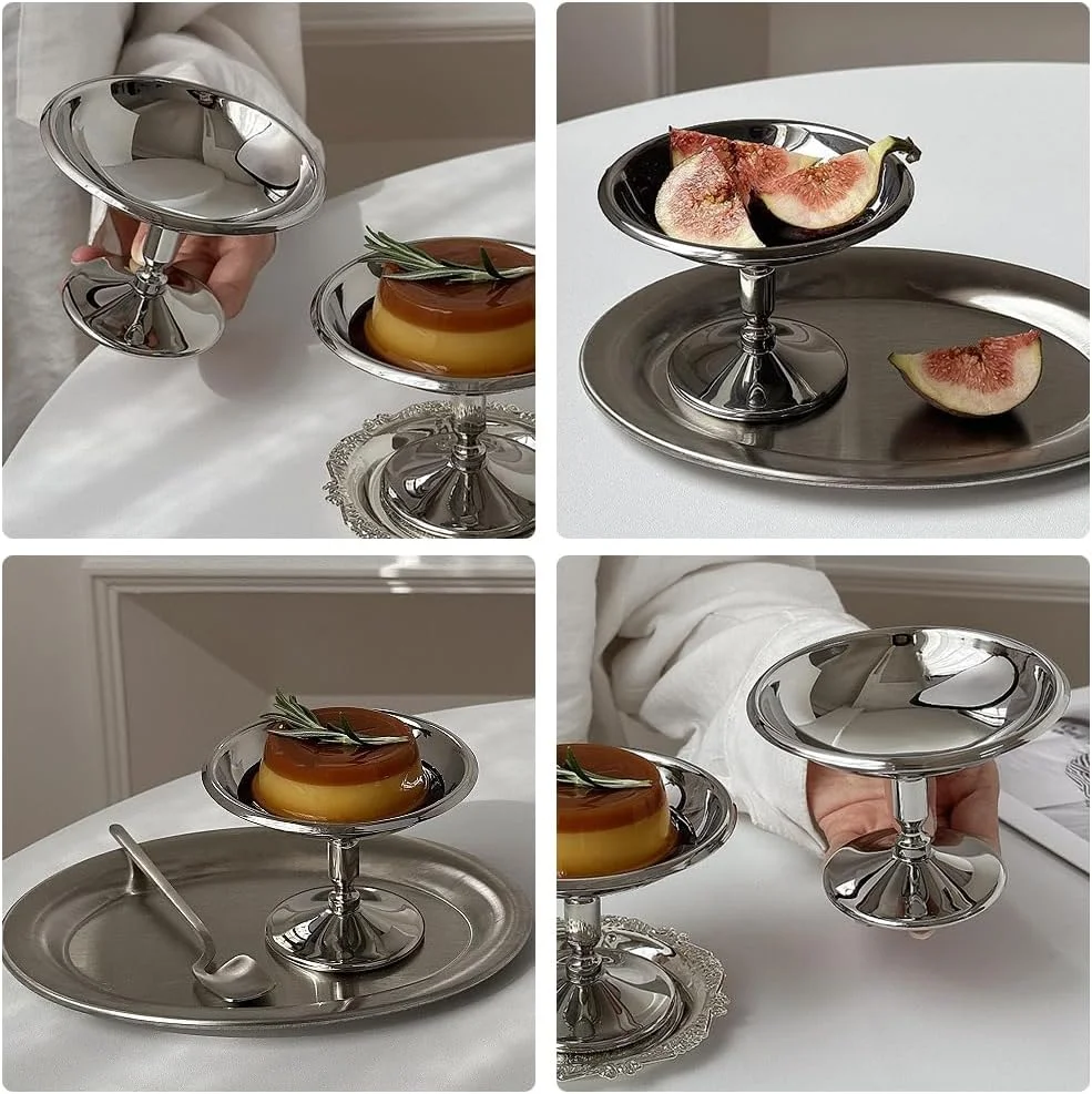 ست 4 تایی کاسه بستنی، قطر 10 سانتی متر، کاسه دسر استیل ضد زنگ وینتیج، لیوان کوکتل، کاسه دسر پایه دار، لیوان دسر بستنی سان دی برای میوه، سالاد، ماست و پودینگ میوه ست 4 تایی کاسه بستنی، قطر 10 سانتی متر، کاسه دسر استیل ضد زنگ وینتیج، لیوان کوکتل، کاسه دسر پایه دار، لیوان دسر بستنی سان دی برای میوه، سالاد، ماست و پودینگ میوه