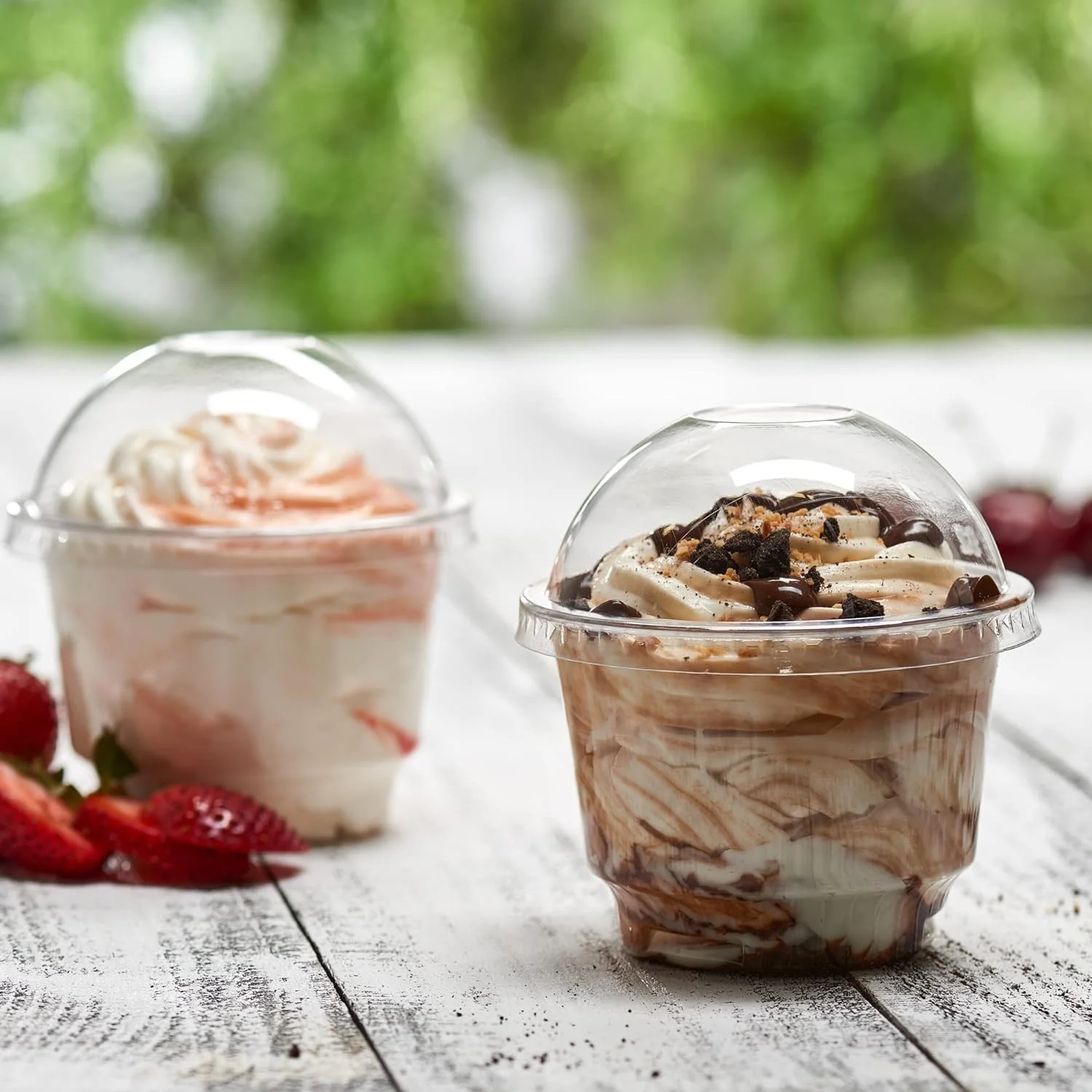 ظروف دسر گرد با قاشق و درب، بسته 50 عددی، 210 میلی لیتری، لیوان های دسر پلاستیکی شفاف، برای دسرهای مجلسی و موارد دیگر ظروف دسر گرد با قاشق و درب، بسته 50 عددی، 210 میلی لیتری، لیوان های دسر پلاستیکی شفاف، برای دسرهای مجلسی و موارد دیگر