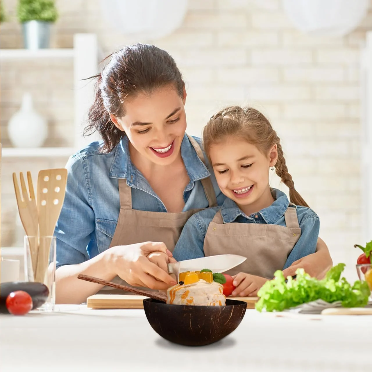 کاسه و قاشق نارگیلی Cabilock، یک ست ظروف دسر با تم هاوایی مناسب مهمانی ها، سرو میوه، بستنی و تنقلات، طبیعی و کاسه و قاشق نارگیلی Cabilock، یک ست ظروف دسر با تم هاوایی مناسب مهمانی ها، سرو میوه، بستنی و تنقلات، طبیعی و