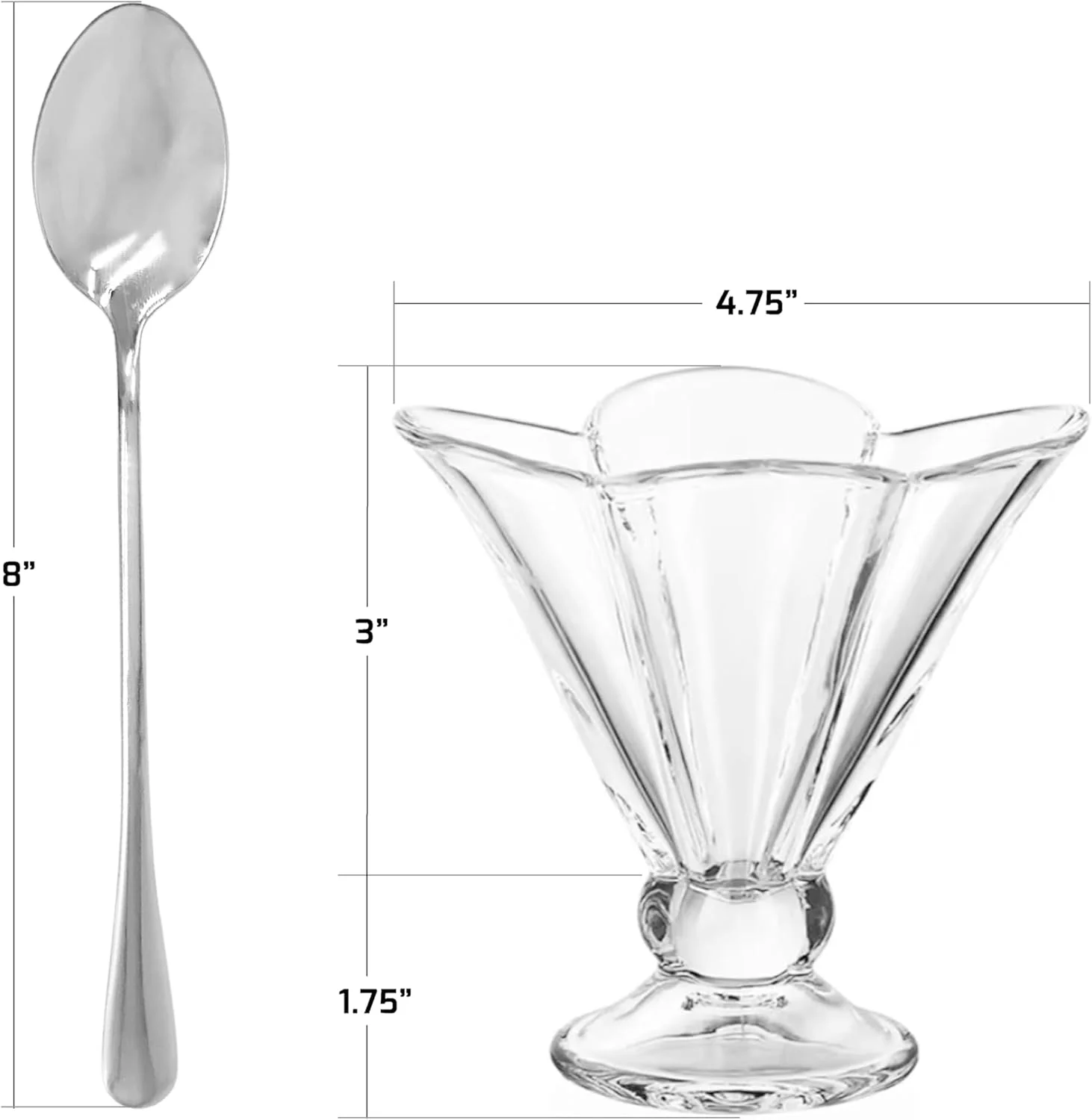 ظروف دسر شیشه ای با قاشق، فنجان های بستنی پایه دار 170 گرمی برای بستنی، میوه، سالاد، کوکتل، میان وعده یا ترایفل، کاسه سرو ایده آل برای مهمانی های تعطیلات، شفاف 4 عدد ظروف دسر شیشه ای با قاشق، فنجان های بستنی پایه دار 170 گرمی برای بستنی، میوه، سالاد، کوکتل، میان وعده یا ترایفل، کاسه سرو ایده آل برای مهمانی های تعطیلات، شفاف 4 عدد