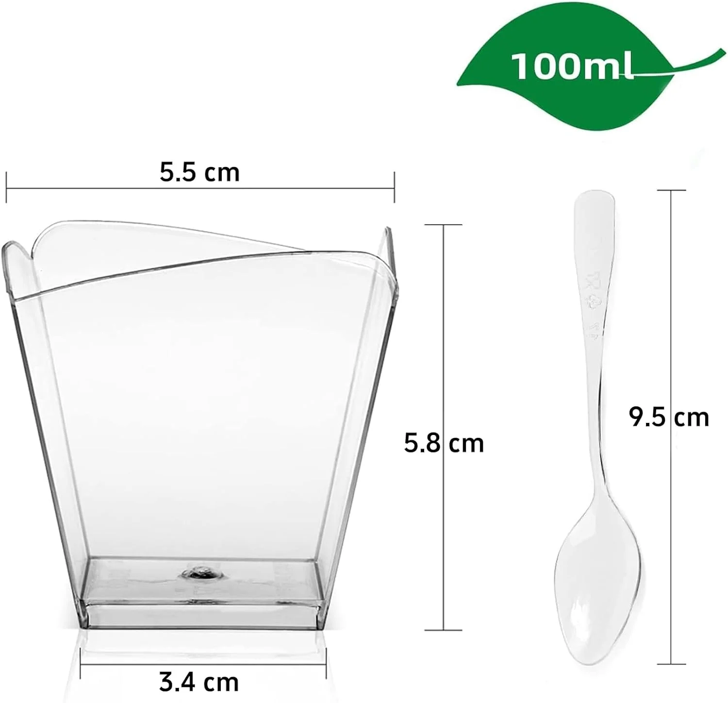 پک 50 عددی لیوان دسر پلاستیکی 100 میلی لیتری پلازوتتا به همراه قاشق، کاسه دسر پلاستیکی شفاف، قابل استفاده مجدد، مینی لیوان شات برای بستنی، موس، بوفه مهمانی، پذیرایی پک 50 عددی لیوان دسر پلاستیکی 100 میلی لیتری پلازوتتا به همراه قاشق، کاسه دسر پلاستیکی شفاف، قابل استفاده مجدد، مینی لیوان شات برای بستنی، موس، بوفه مهمانی، پذیرایی