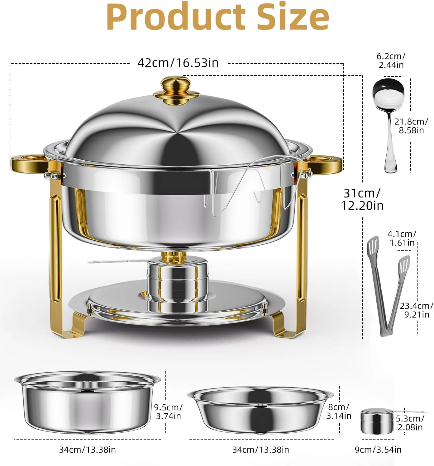 ظرف گرم نگهدارنده غذا HAAYOT با ظرفیت 6.8 لیتر، بسته 1 عددی، مناسب بوفه، ظروف گرم نگهدارنده غذا گرد استیل ضد زنگ با درب، ظروف غذا و نگهدارنده سوخت، سینی بوفه برای مهمانی ها ظرف گرم نگهدارنده غذا HAAYOT با ظرفیت 6.8 لیتر، بسته 1 عددی، مناسب بوفه، ظروف گرم نگهدارنده غذا گرد استیل ضد زنگ با درب، ظروف غذا و نگهدارنده سوخت، سینی بوفه برای مهمانی ها