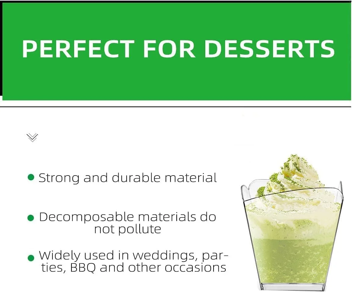 پک 50 عددی لیوان دسر پلاستیکی 100 میلی لیتری پلازوتتا به همراه قاشق، کاسه دسر پلاستیکی شفاف، قابل استفاده مجدد، مینی لیوان شات برای بستنی، موس، بوفه مهمانی، پذیرایی پک 50 عددی لیوان دسر پلاستیکی 100 میلی لیتری پلازوتتا به همراه قاشق، کاسه دسر پلاستیکی شفاف، قابل استفاده مجدد، مینی لیوان شات برای بستنی، موس، بوفه مهمانی، پذیرایی