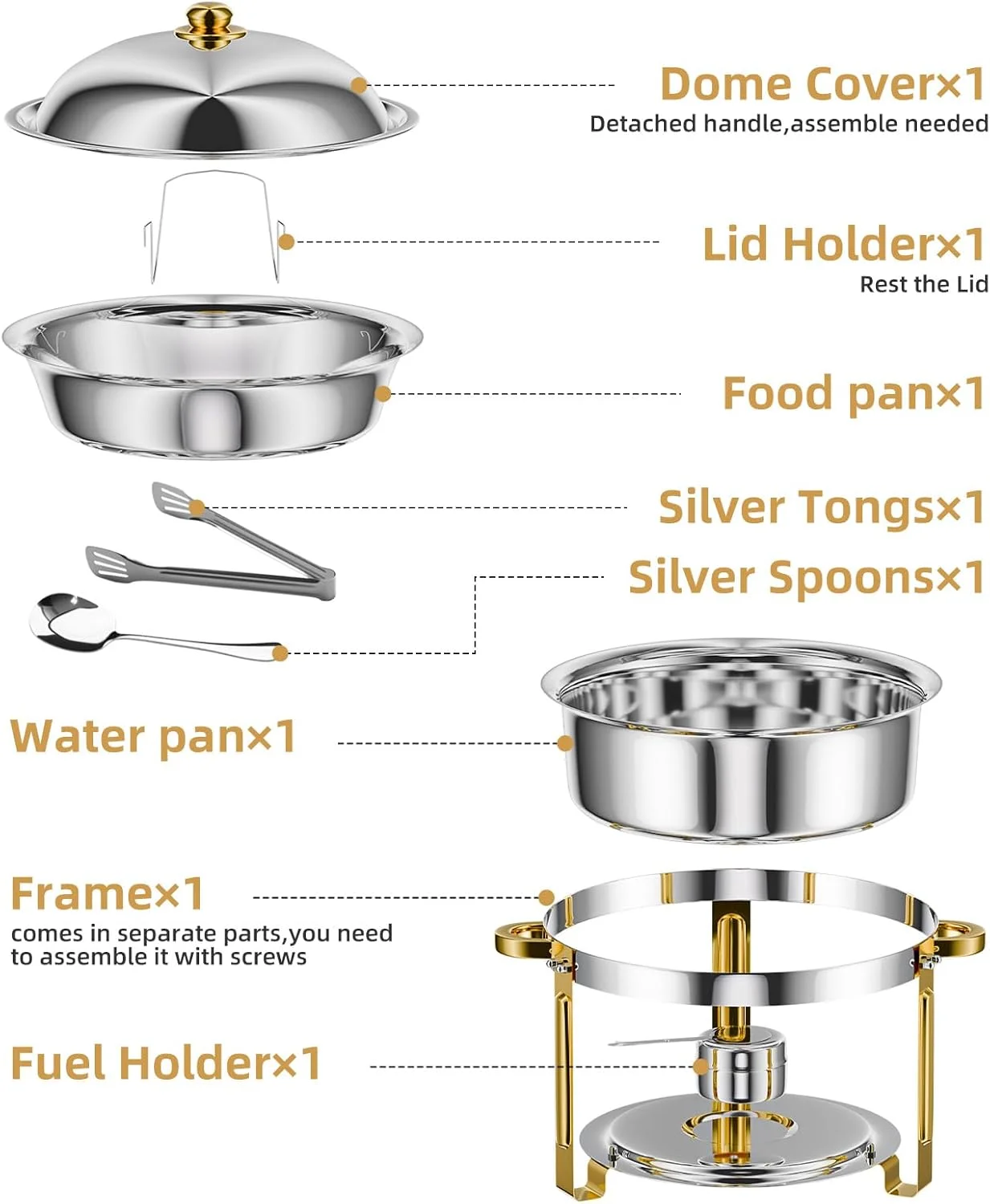 ظرف گرم نگهدارنده غذا HAAYOT با ظرفیت 6.8 لیتر، بسته 1 عددی، مناسب بوفه، ظروف گرم نگهدارنده غذا گرد استیل ضد زنگ با درب، ظروف غذا و نگهدارنده سوخت، سینی بوفه برای مهمانی ها ظرف گرم نگهدارنده غذا HAAYOT با ظرفیت 6.8 لیتر، بسته 1 عددی، مناسب بوفه، ظروف گرم نگهدارنده غذا گرد استیل ضد زنگ با درب، ظروف غذا و نگهدارنده سوخت، سینی بوفه برای مهمانی ها