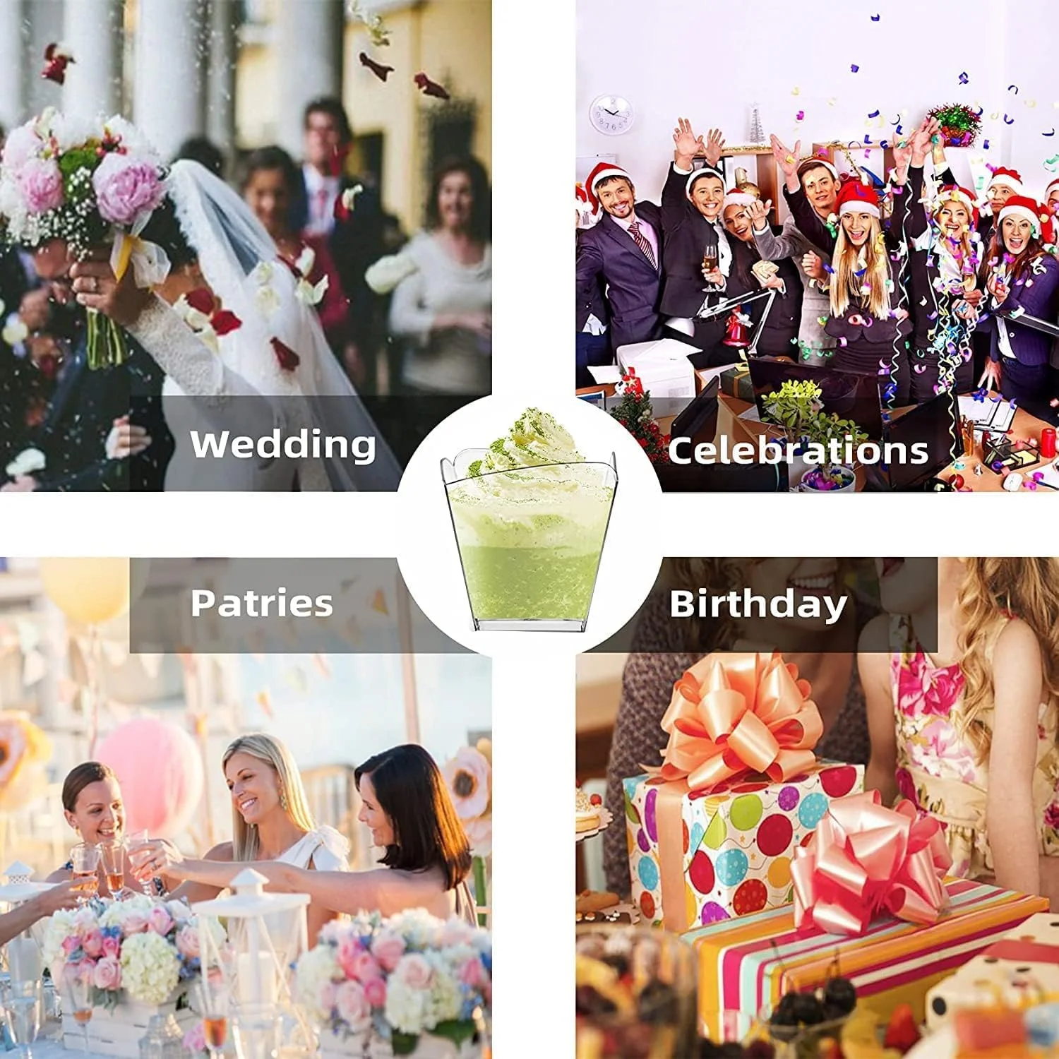 پک 50 عددی لیوان دسر پلاستیکی 100 میلی لیتری پلازوتتا به همراه قاشق، کاسه دسر پلاستیکی شفاف، قابل استفاده مجدد، مینی لیوان شات برای بستنی، موس، بوفه مهمانی، پذیرایی پک 50 عددی لیوان دسر پلاستیکی 100 میلی لیتری پلازوتتا به همراه قاشق، کاسه دسر پلاستیکی شفاف، قابل استفاده مجدد، مینی لیوان شات برای بستنی، موس، بوفه مهمانی، پذیرایی