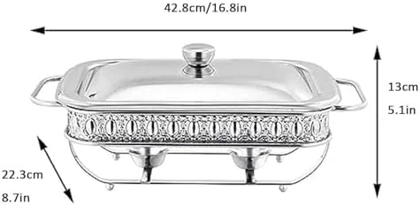 گرمکن غذا مستطیلی استیل 1.5 لیتری مناسب بوفه، پذیرایی، مهمانی ها، عروسی ها و تولدها، با قابلیت نگهداری آسان و صرفه جویی در فضا، نقره ای، نقره ای گرمکن غذا مستطیلی استیل 1.5 لیتری مناسب بوفه، پذیرایی، مهمانی ها، عروسی ها و تولدها، با قابلیت نگهداری آسان و صرفه جویی در فضا، نقره ای، نقره ای