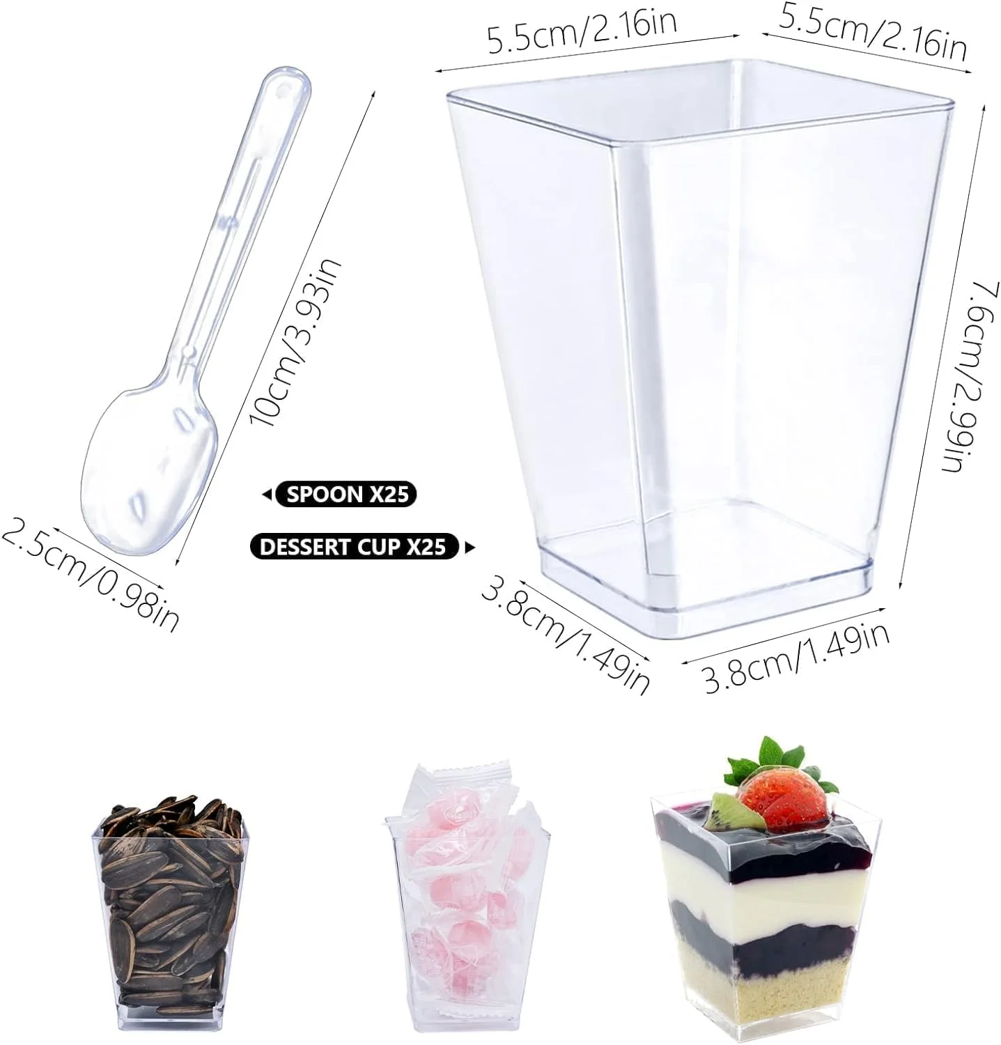 بسته 25 عددی لیوان دسر سیسولن با قاشق، ظرف دسر 150 میلی لیتری، کاسه دسر گرد قابل استفاده مجدد، لیوان دسر شفاف برای موس، کیک، بستنی، ماست و پودینگ بسته 25 عددی لیوان دسر سیسولن با قاشق، ظرف دسر 150 میلی لیتری، کاسه دسر گرد قابل استفاده مجدد، لیوان دسر شفاف برای موس، کیک، بستنی، ماست و پودینگ