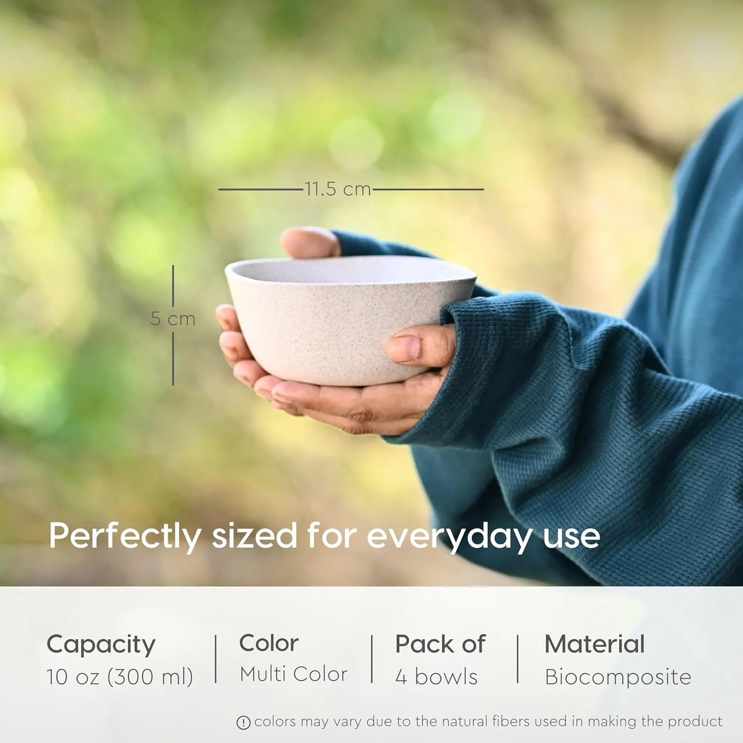 کاسه سوپ کوچک سازگار با محیط زیست Eha | کاسه بستنی | کاسه دسر | 300 میلی لیتر | ساخته شده با الیاف بامبو و پوسته برنج | کاسه مناسب مایکروویو | ست کاسه سرو 4 عددی | چند رنگ