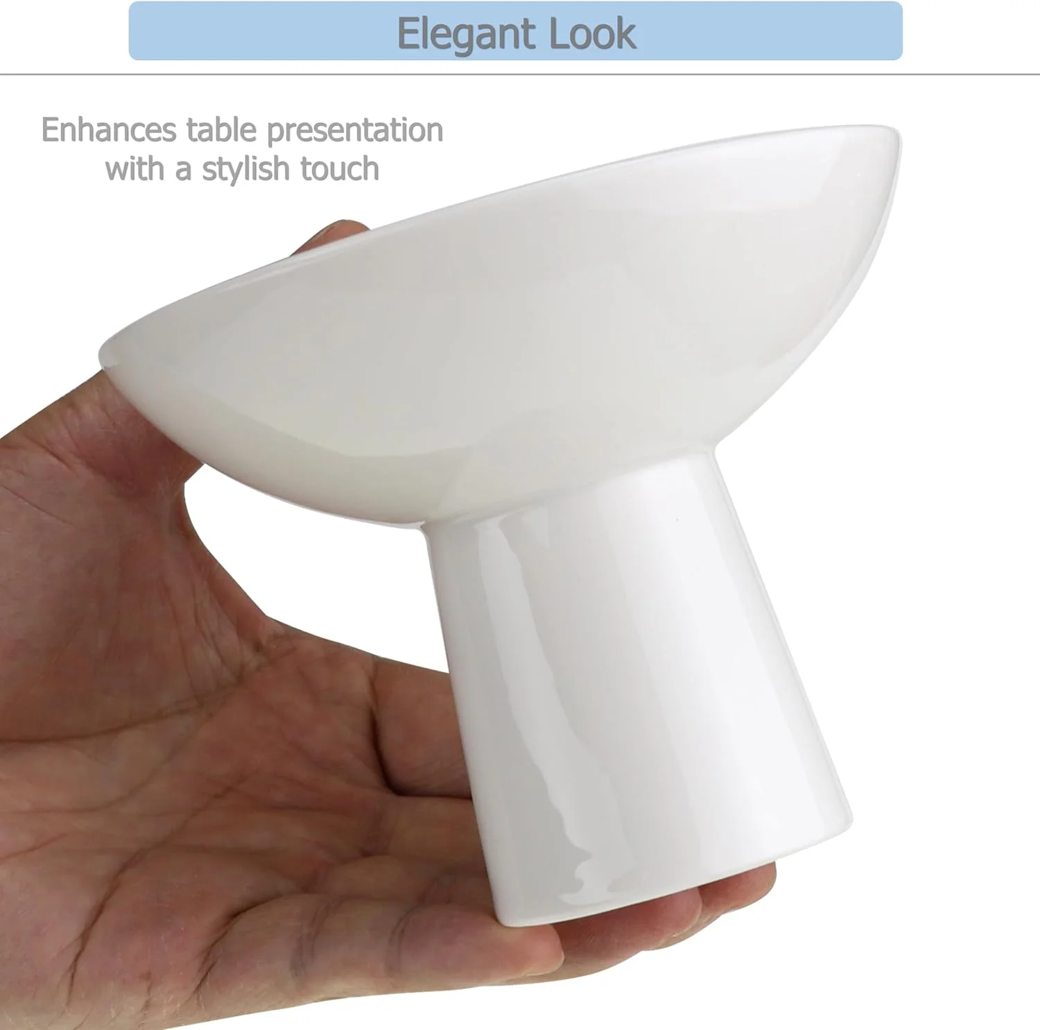 کاسه دسر سرامیکی EIKS برای سرو و نمایش بستنی، میوه، پودینگ، ترایفل، آجیل و تنقلات کوچک (پایه بلند)