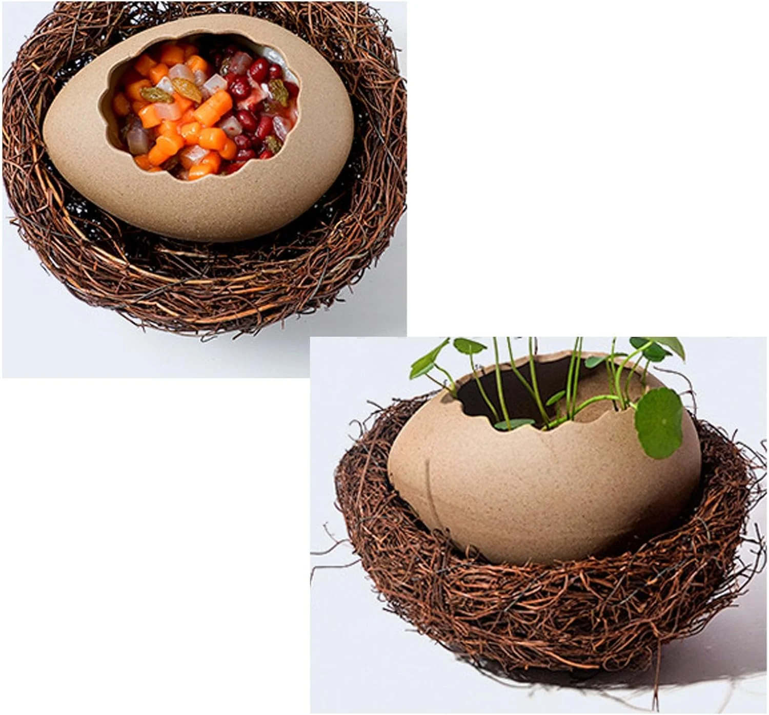 کاسه سرامیکی طرح پوسته تخم مرغ Eujgoov، کاسه سالاد، ظرف سرو دسر برای دکوراسیون میز رستوران منزل، دکوراسیون عید پاک