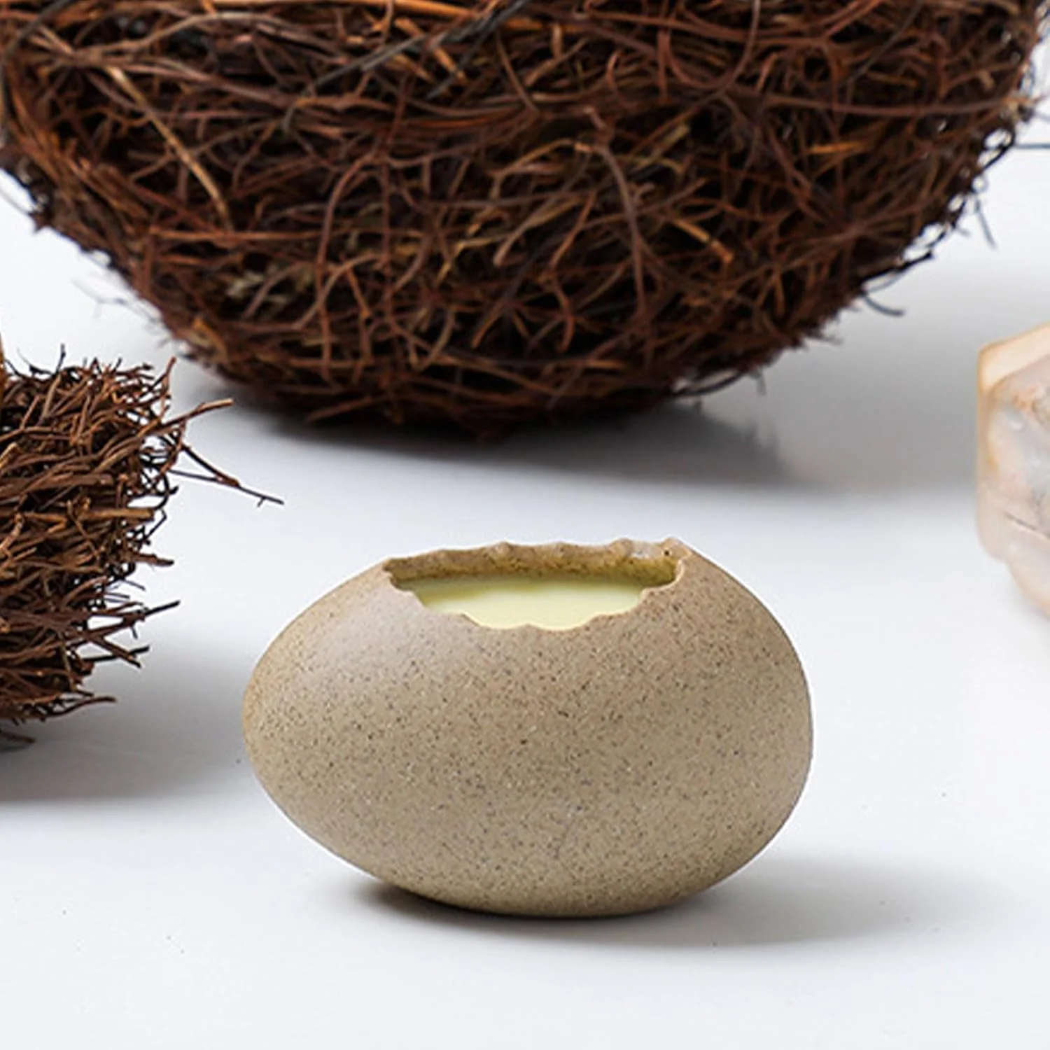 کاسه سرامیکی طرح پوسته تخم مرغ Eujgoov، کاسه سالاد، ظرف سرو دسر برای دکوراسیون میز رستوران منزل، دکوراسیون عید پاک