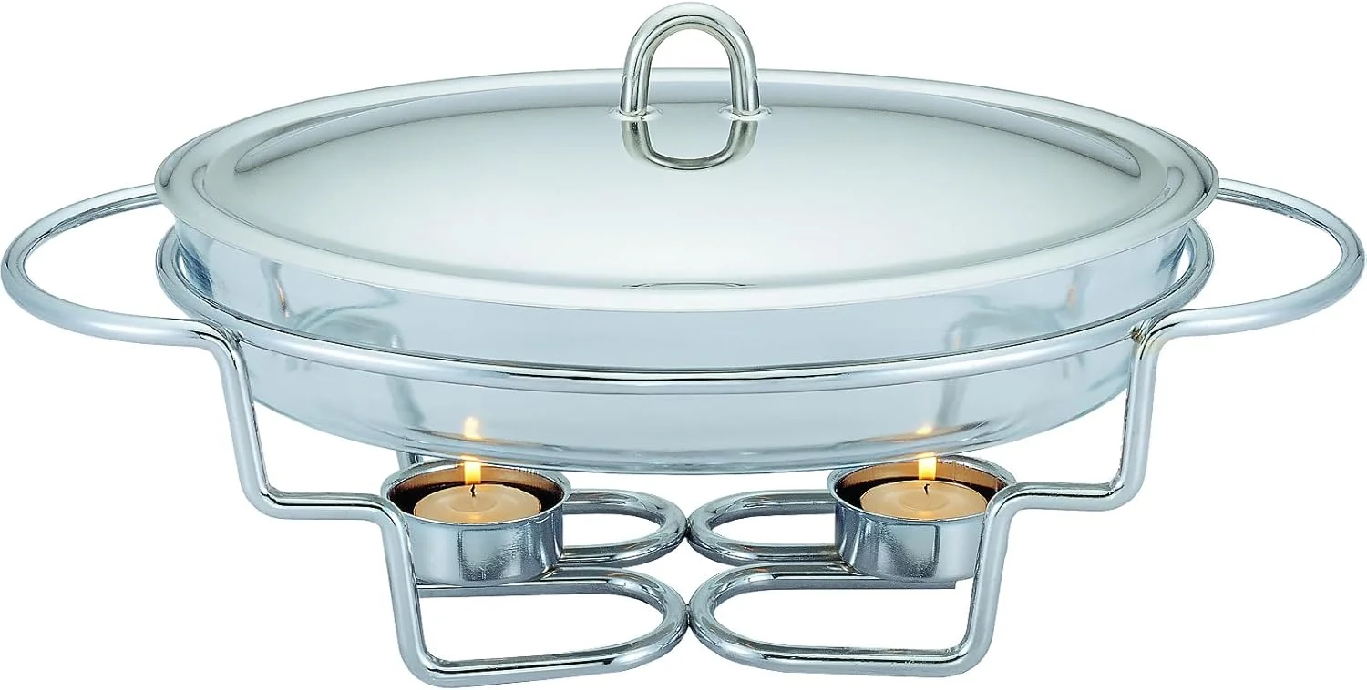 گرم نگهدارنده غذا گالاشیلد 3 کوارت | گرم کننده غذا برای مهمانی ها، ظرف سرو شیشه ای مقاوم در برابر حرارت فر با پایه و درب استیل گرم نگهدارنده غذا گالاشیلد 3 کوارت | گرم کننده غذا برای مهمانی ها، ظرف سرو شیشه ای مقاوم در برابر حرارت فر با پایه و درب استیل