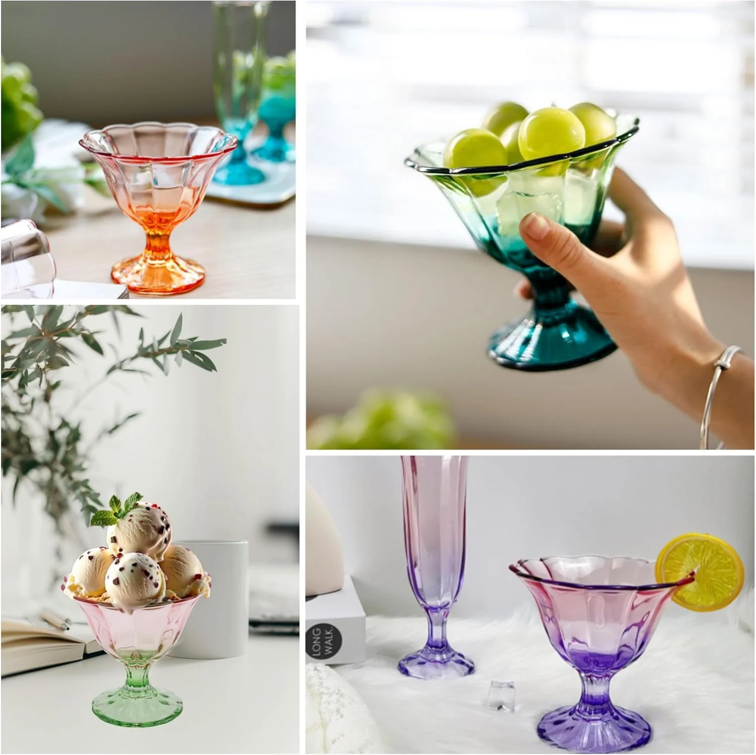 ظروف دسر بستنی FESTLOVE، ست 4 تایی کاسه شیشه ای پایه دار 300 میلی لیتری، فنجان نوشیدنی شفاف نارنجی برای بستنی، دسر، آب نبات، میوه، بستنی، پودینگ میان وعده ظروف دسر بستنی FESTLOVE، ست 4 تایی کاسه شیشه ای پایه دار 300 میلی لیتری، فنجان نوشیدنی شفاف نارنجی برای بستنی، دسر، آب نبات، میوه، بستنی، پودینگ میان وعده