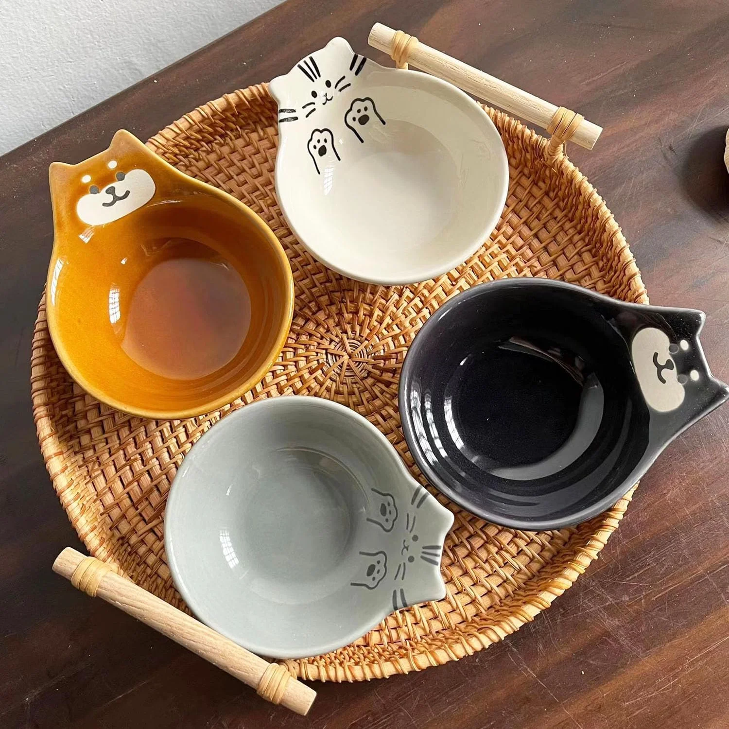 ست کاسه دسر سرامیکی FYUEROPA، ظروف کوچک سرو برای تنقلات، بستنی، میوه، ظروف جانبی و کاسه های دیپ، 120 میلی لیتر - ست 4 عددی ست کاسه دسر سرامیکی FYUEROPA، ظروف کوچک سرو برای تنقلات، بستنی، میوه، ظروف جانبی و کاسه های دیپ، 120 میلی لیتر - ست 4 عددی