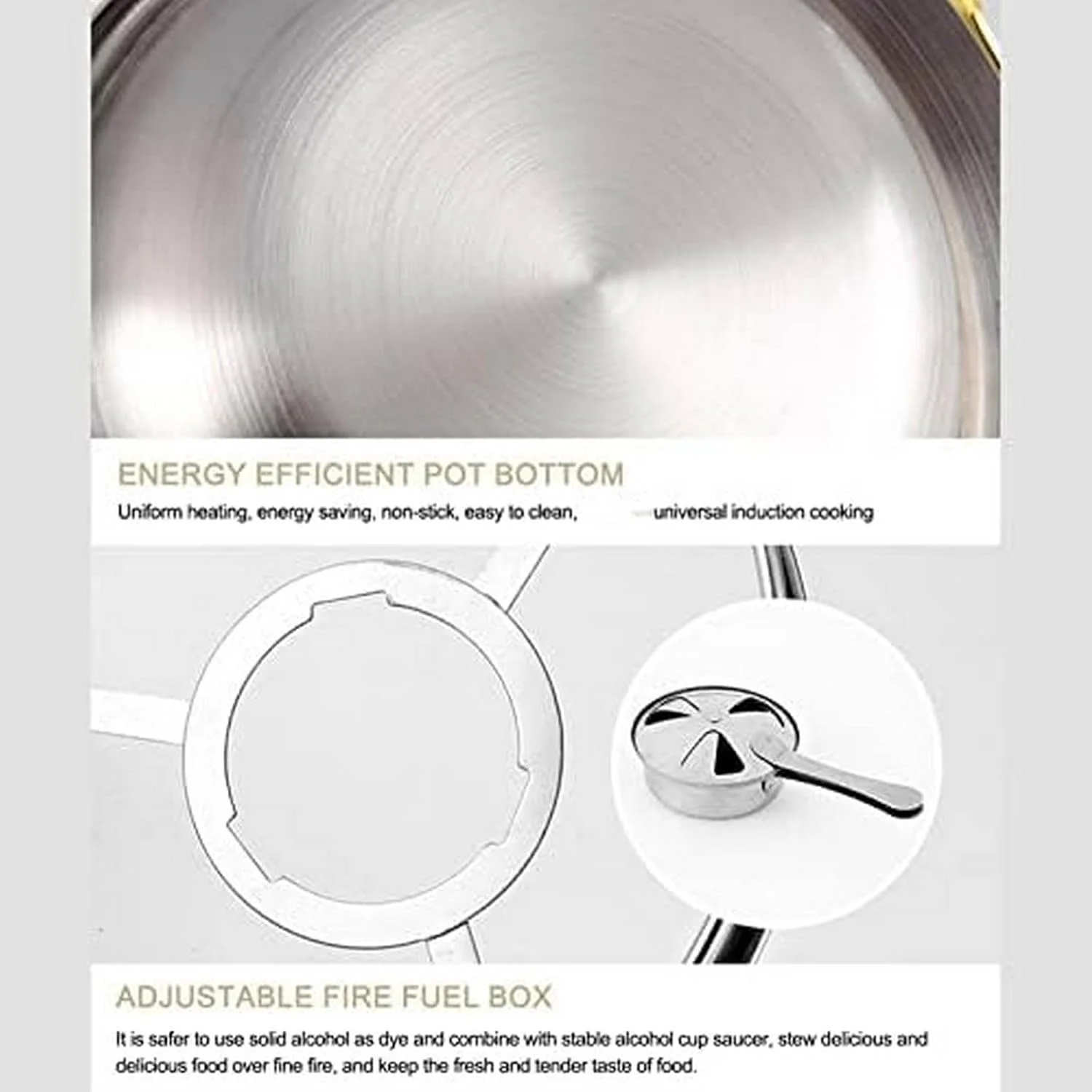 ست گرم نگهدارنده بوفه سایز بزرگ - گرم کننده غذای استیل ضد زنگ با سینی گرم و کارد و چنگال نقره ای (نقره ای 20 سانتی متر) ست گرم نگهدارنده بوفه سایز بزرگ - گرم کننده غذای استیل ضد زنگ با سینی گرم و کارد و چنگال نقره ای (نقره ای 20 سانتی متر)