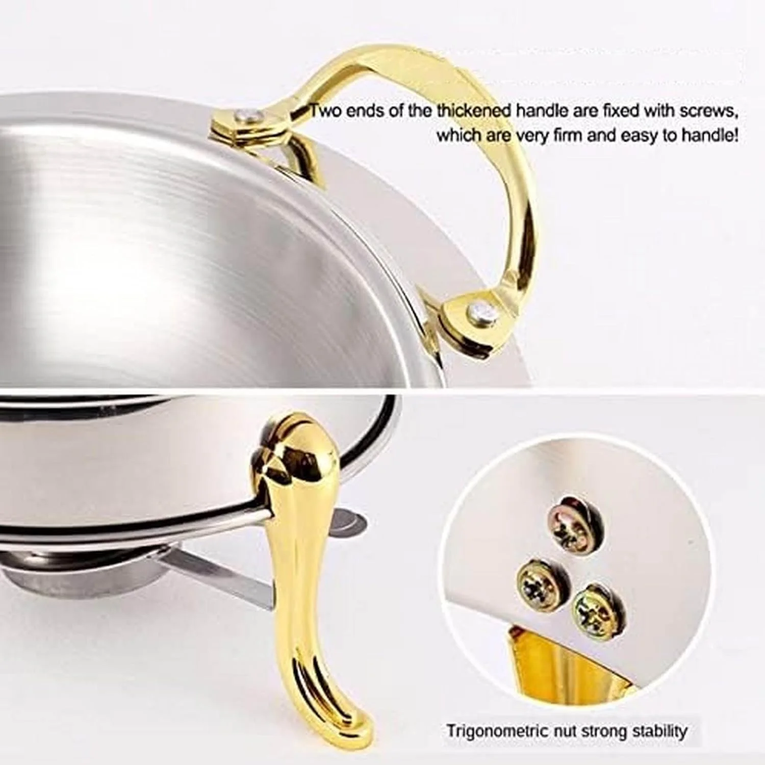 ست گرم نگهدارنده بوفه سایز بزرگ - گرم کننده غذای استیل ضد زنگ با سینی گرم و کارد و چنگال نقره ای (نقره ای 20 سانتی متر) ست گرم نگهدارنده بوفه سایز بزرگ - گرم کننده غذای استیل ضد زنگ با سینی گرم و کارد و چنگال نقره ای (نقره ای 20 سانتی متر)