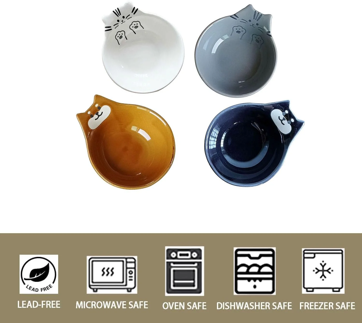 ست کاسه دسر سرامیکی FYUEROPA، ظروف کوچک سرو برای تنقلات، بستنی، میوه، ظروف جانبی و کاسه های سس، 120 میلی لیتر - ست 4 عددی ست کاسه دسر سرامیکی FYUEROPA، ظروف کوچک سرو برای تنقلات، بستنی، میوه، ظروف جانبی و کاسه های سس، 120 میلی لیتر - ست 4 عددی