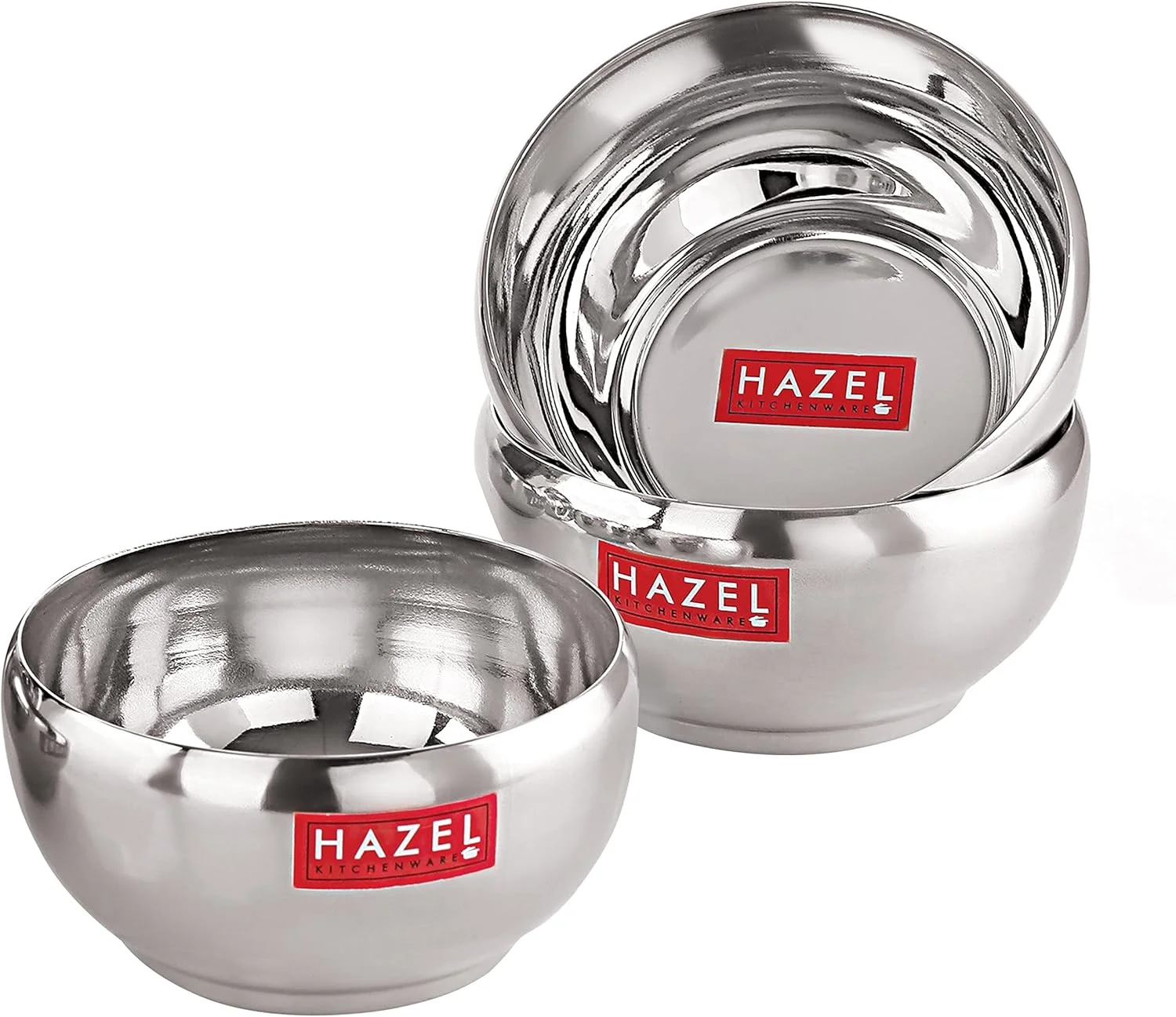 ست کاسه سرو 3 عددی HAZEL | کاسه استیل برای دسر، غلات، اسموتی | ست کاتوری استیل 3 عددی | 150 میلی لیتر، نقره ای ست کاسه سرو 3 عددی HAZEL | کاسه استیل برای دسر، غلات، اسموتی | ست کاتوری استیل 3 عددی | 150 میلی لیتر، نقره ای