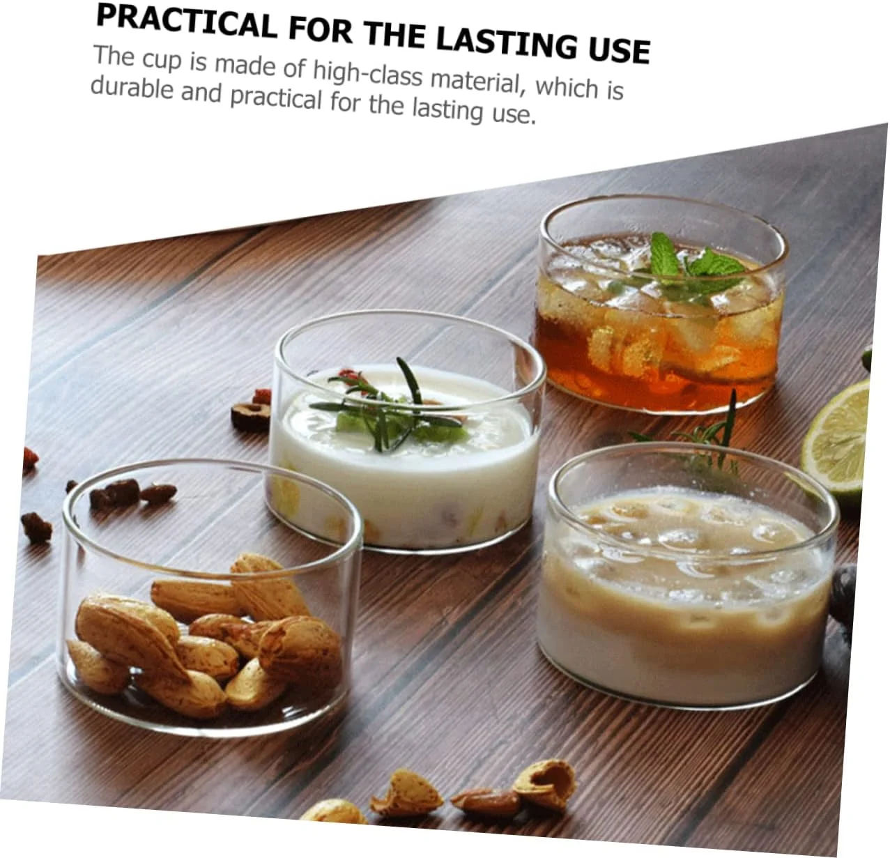 Healifty 2 عدد فنجان قالب پودینگ کاسه دسر با درب ظروف آب نبات فنجان های دسر شفاف فنجان های ماست شیشه ای فنجان های کاستارد شفاف کاسه دسر گرد لوازم جانبی دسر شفاف شیشه ای آب میوه