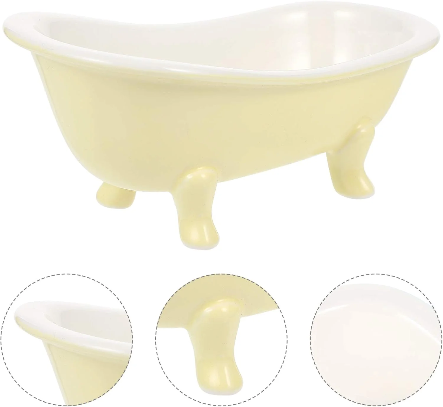 همتون کاسه دسر سرامیکی طرح وان حمام، ظرف صابون، کاسه بستنی، لیوان آبجو، کاسه میوه سرامیکی، کاسه های دیپ، کاسه آب نبات، کاسه های پیش غذا برای منزل و رستوران 200 میلی لیتر