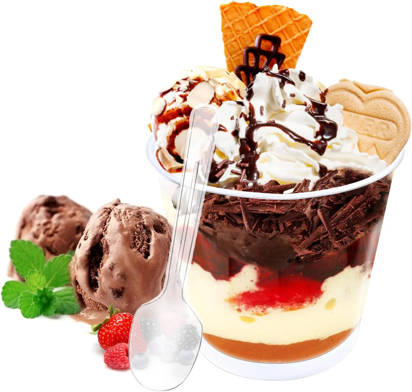 ظروف دسر پلاستیکی Huiyoulan، بسته 50 عددی فنجان دسر با قاشق، کاسه دسر 200 میلی لیتری، پلاستیکی، ظروف دسر قابل استفاده مجدد، برای موس، پودینگ، بستنی، مهمانی دسر، عروسی ظروف دسر پلاستیکی Huiyoulan، بسته 50 عددی فنجان دسر با قاشق، کاسه دسر 200 میلی لیتری، پلاستیکی، ظروف دسر قابل استفاده مجدد، برای موس، پودینگ، بستنی، مهمانی دسر، عروسی