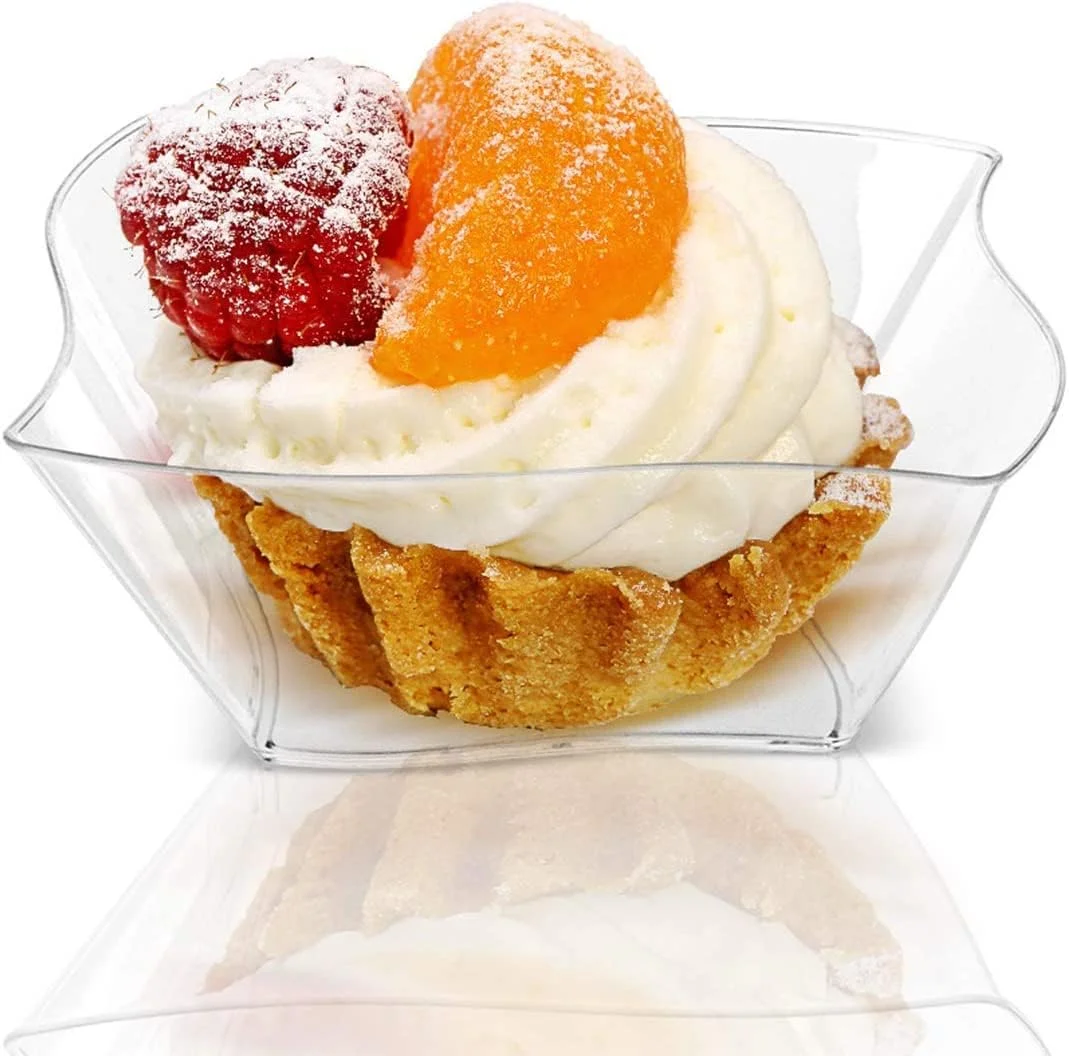 KAHEIGN بسته 100 عددی فنجان دسر پلاستیکی، کاسه دسر 150 میلی لیتری شفاف مناسب پارفه و پیش غذا، کاسه سرو چند بار مصرف برای دسر، پودینگ، موس مهمانی (9x9 سانتی متر) KAHEIGN بسته 100 عددی فنجان دسر پلاستیکی، کاسه دسر 150 میلی لیتری شفاف مناسب پارفه و پیش غذا، کاسه سرو چند بار مصرف برای دسر، پودینگ، موس مهمانی (9x9 سانتی متر)