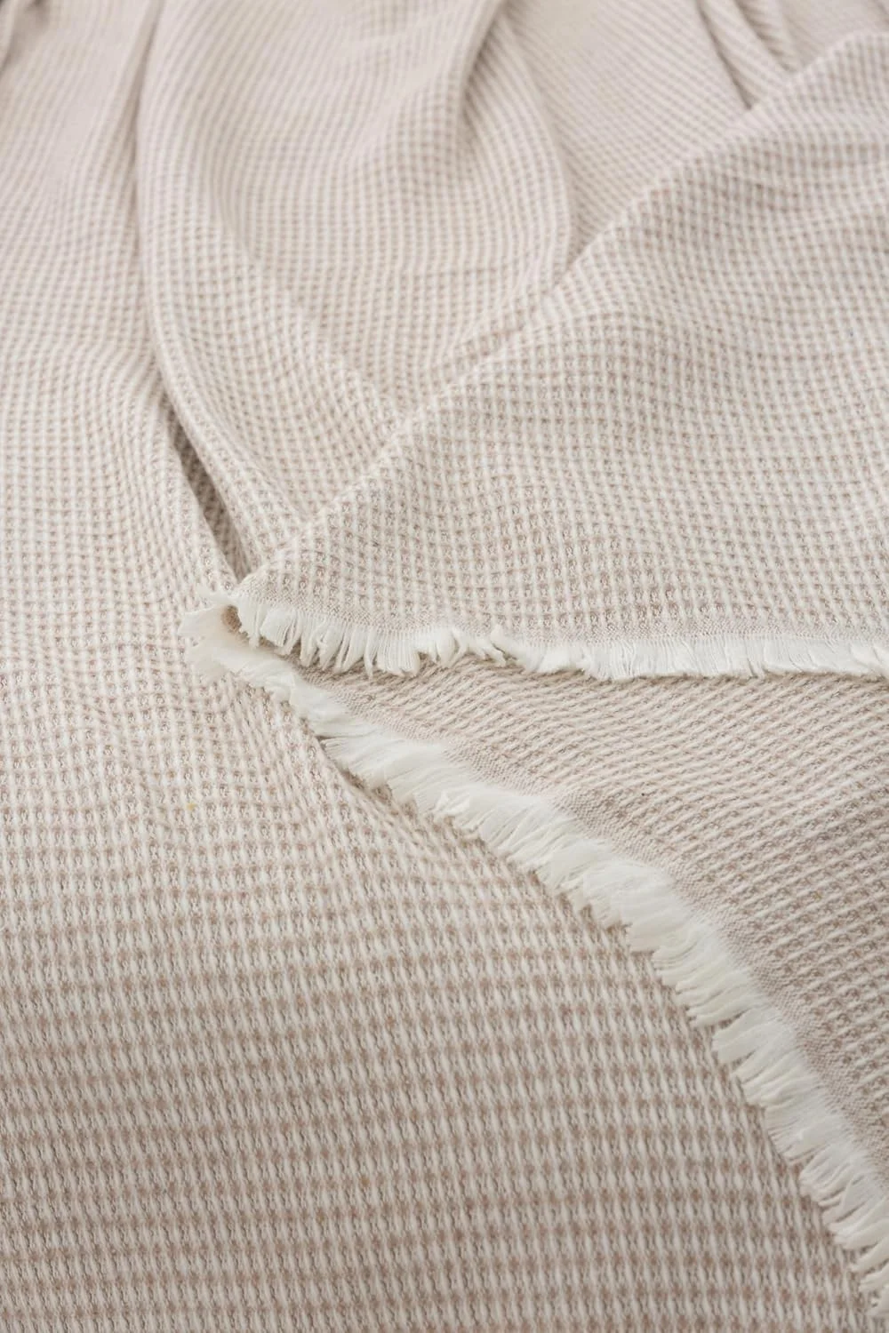 تودوکاما - پتوی نخی فوق العاده نرم با طرح وافل، رو تختی چند منظوره برای مبل، تخت، روکش تزئینی و شال گردن (بژ شنی، 120 x 180 سانتی متر)، بژ شنی