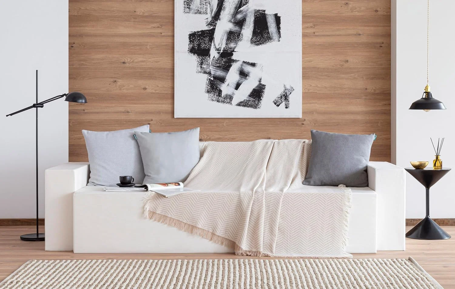 رو تختی چند منظوره تودوکاما، روکش مبل، پتوی تخت، روکش مبل، جاراپاس، طرح شاه ماهی (125 x 180 سانتی متر، بژ شنی)