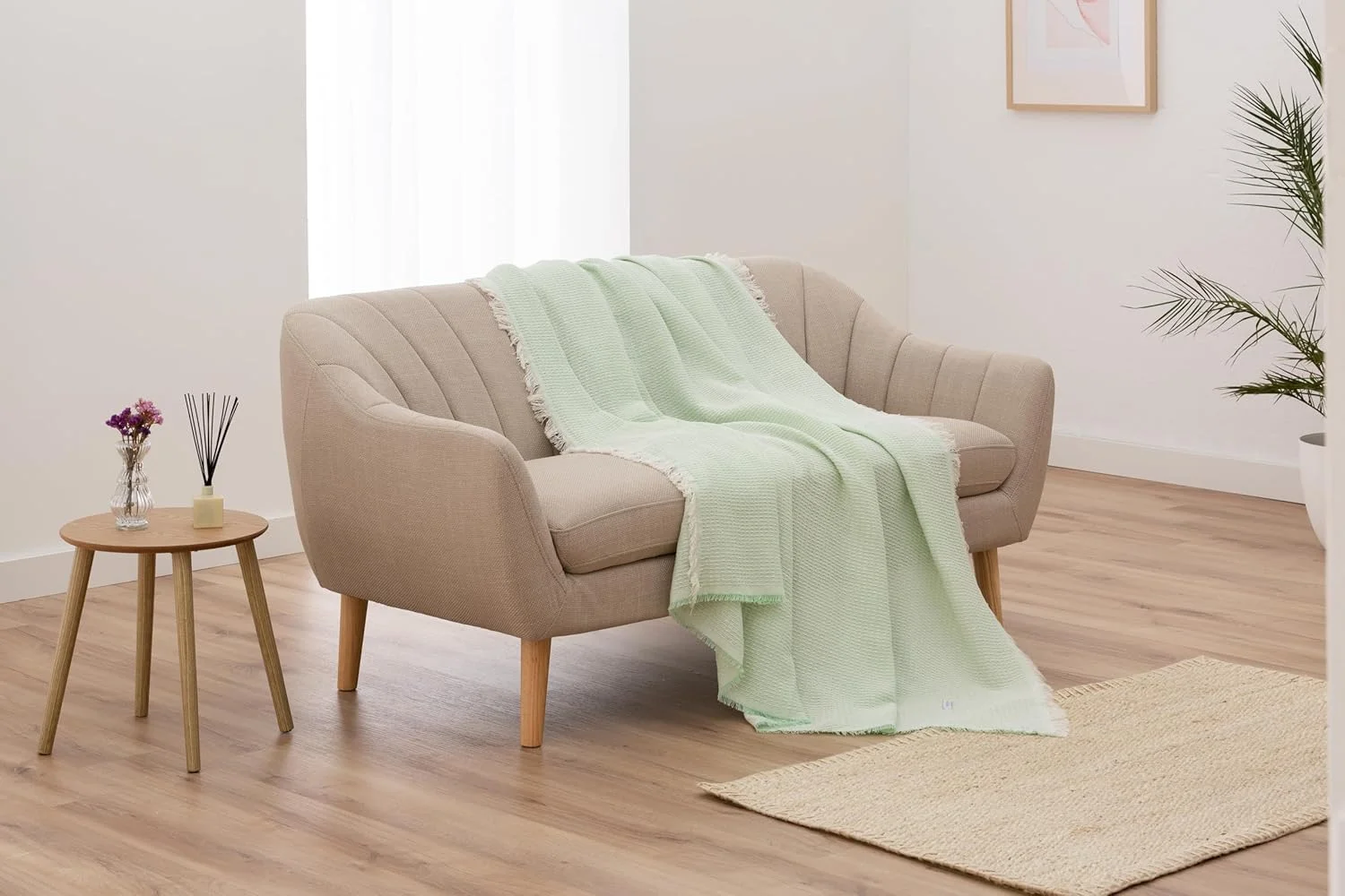 رو تختی چند منظوره تودوکاما، رو تختی، رو انداز تخت، رو انداز مبل، جاراپاس، وافل (180 x 260 سانتی متر و سبز)