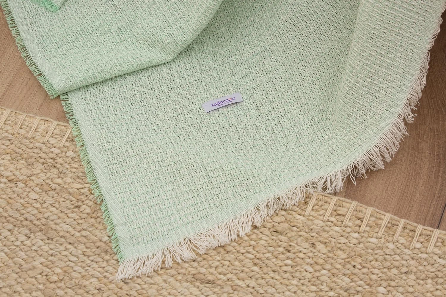 رو تختی چند منظوره تودوکاما، رو تختی، رو انداز تخت، رو انداز مبل، جاراپاس، وافل (180 x 260 سانتی متر و سبز)