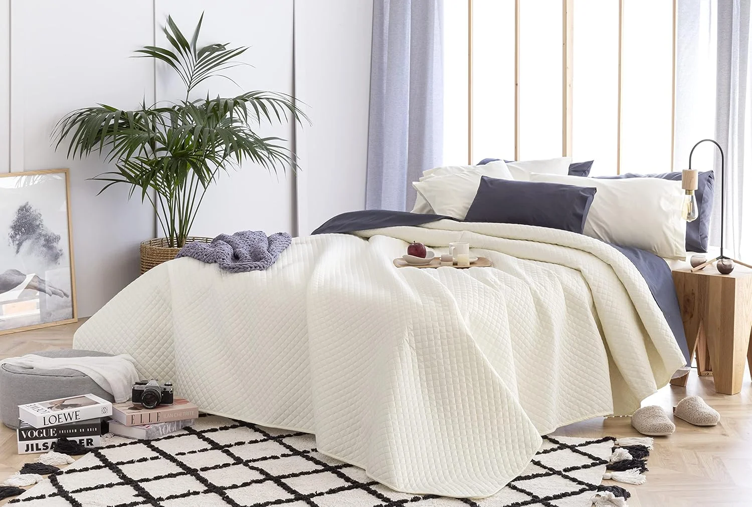 تودوکاما - روتختی بوفی ظریف با طرح لوزی، برای بهار، تابستان، پاییز و زمستان. 100% میکروفیبر فوق العاده نرم، روتختی چند منظوره. تخت 105-200x260 سانتی متر بژ