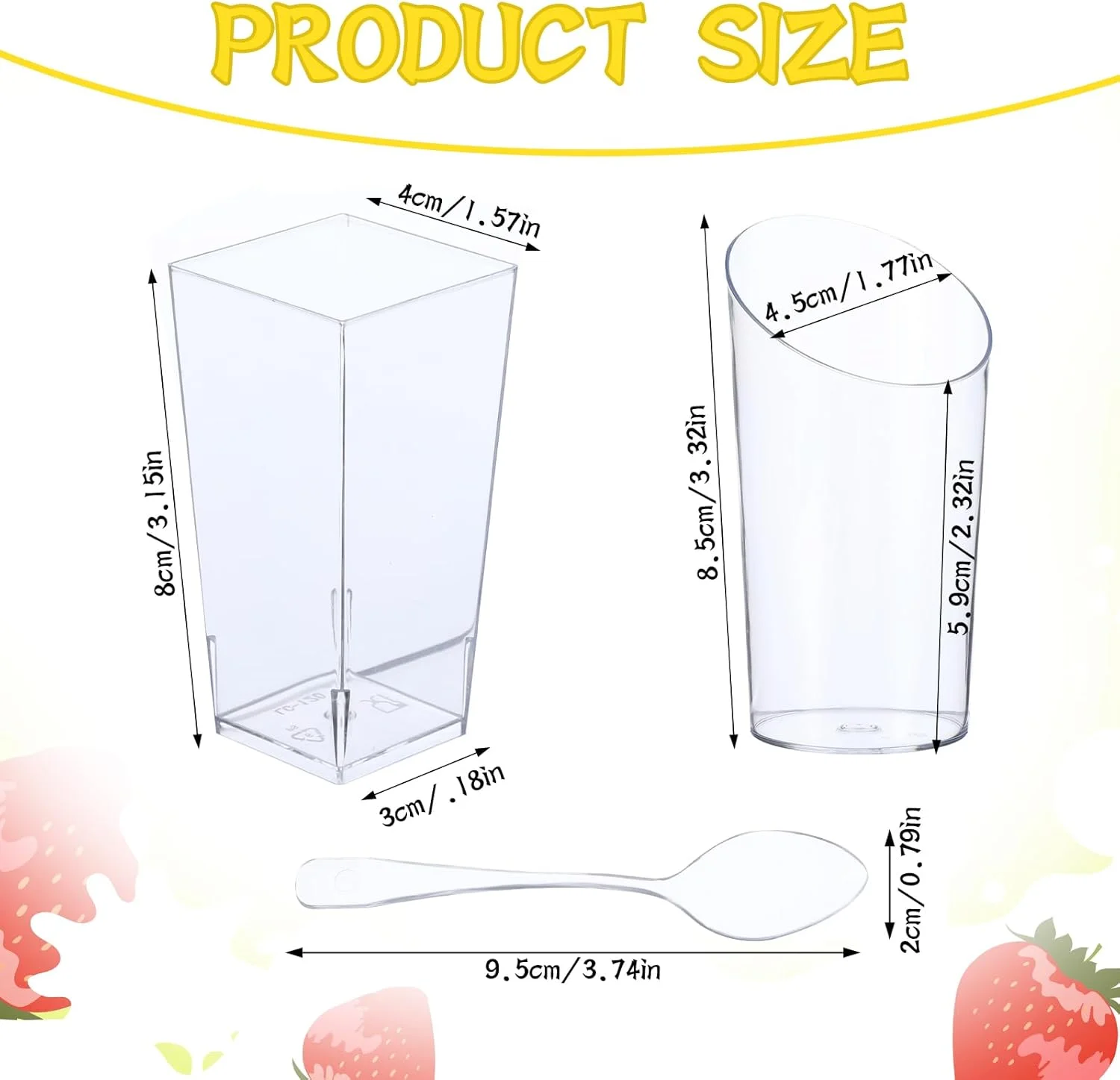 جیوتیفور 100 عدد مینی فنجان دسر به همراه قاشق شامل فنجان های پیش غذای پلاستیکی مربعی 90 میلی لیتری، فنجان های پارفه گرد شیب دار 75 میلی لیتری، کاسه دسر کوچک شفاف، مینی فنجان موس برای لوازم مهمانی عروسی جیوتیفور 100 عدد مینی فنجان دسر به همراه قاشق شامل فنجان های پیش غذای پلاستیکی مربعی 90 میلی لیتری، فنجان های پارفه گرد شیب دار 75 میلی لیتری، کاسه دسر کوچک شفاف، مینی فنجان موس برای لوازم مهمانی عروسی