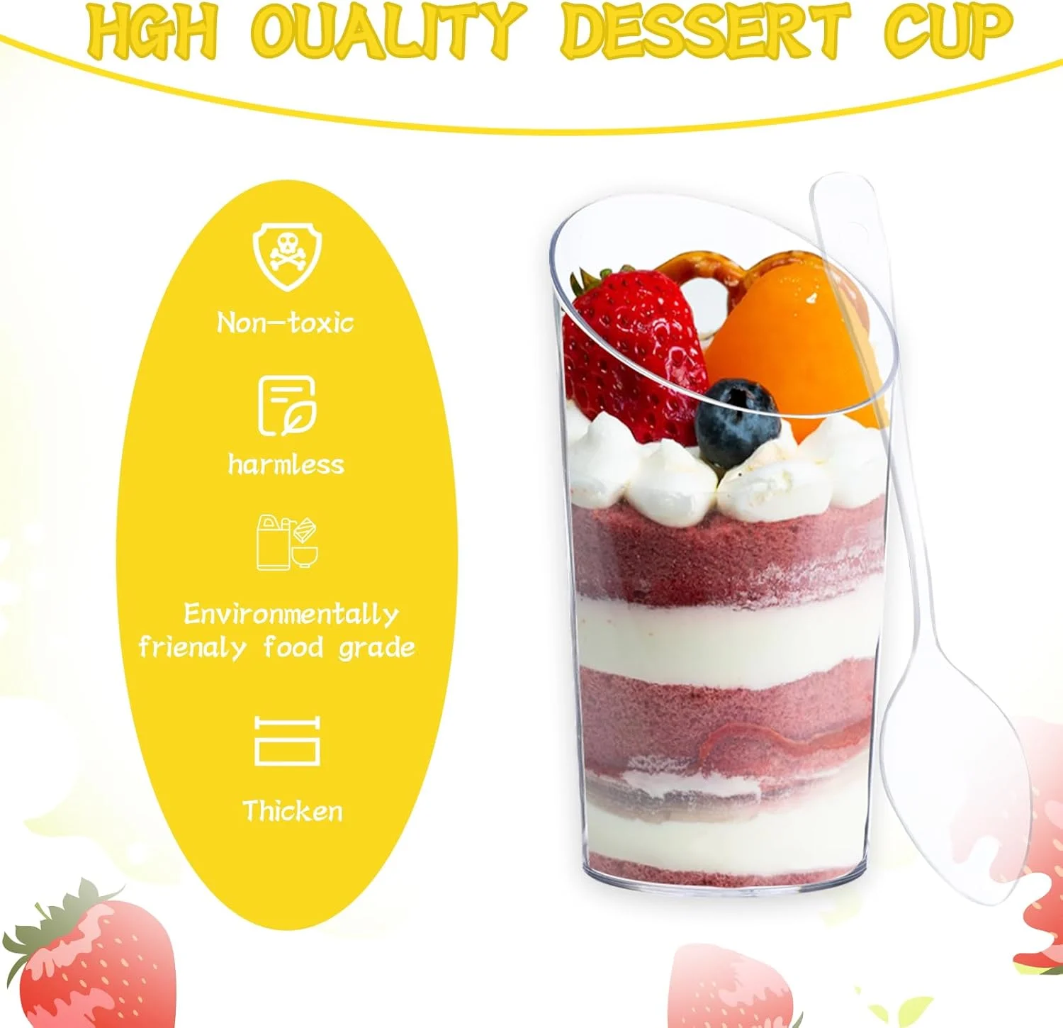 جیوتیفور 100 عدد مینی فنجان دسر به همراه قاشق شامل فنجان های پیش غذای پلاستیکی مربعی 90 میلی لیتری، فنجان های پارفه گرد شیب دار 75 میلی لیتری، کاسه دسر کوچک شفاف، مینی فنجان موس برای لوازم مهمانی عروسی جیوتیفور 100 عدد مینی فنجان دسر به همراه قاشق شامل فنجان های پیش غذای پلاستیکی مربعی 90 میلی لیتری، فنجان های پارفه گرد شیب دار 75 میلی لیتری، کاسه دسر کوچک شفاف، مینی فنجان موس برای لوازم مهمانی عروسی