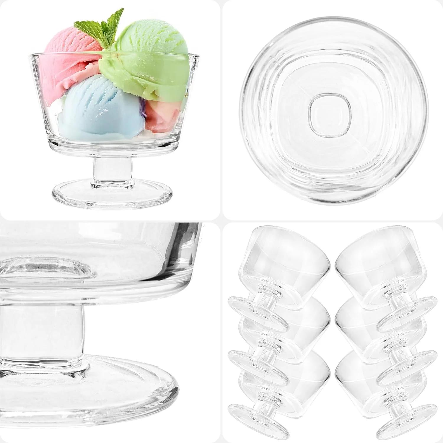 بستنی خوری کاداکس، ظرف دسر 280 میلی لیتری ساخته شده از شیشه، لیوان بستنی 10.6 × 9.4 سانتی متر، کاسه ژله میوه قابل شستشو در ماشین ظرفشویی، فنجان دسر برای بستنی (280 میلی لیتر، مجموعه 6 عددی) بستنی خوری کاداکس، ظرف دسر 280 میلی لیتری ساخته شده از شیشه، لیوان بستنی 10.6 × 9.4 سانتی متر، کاسه ژله میوه قابل شستشو در ماشین ظرفشویی، فنجان دسر برای بستنی (280 میلی لیتر، مجموعه 6 عددی)